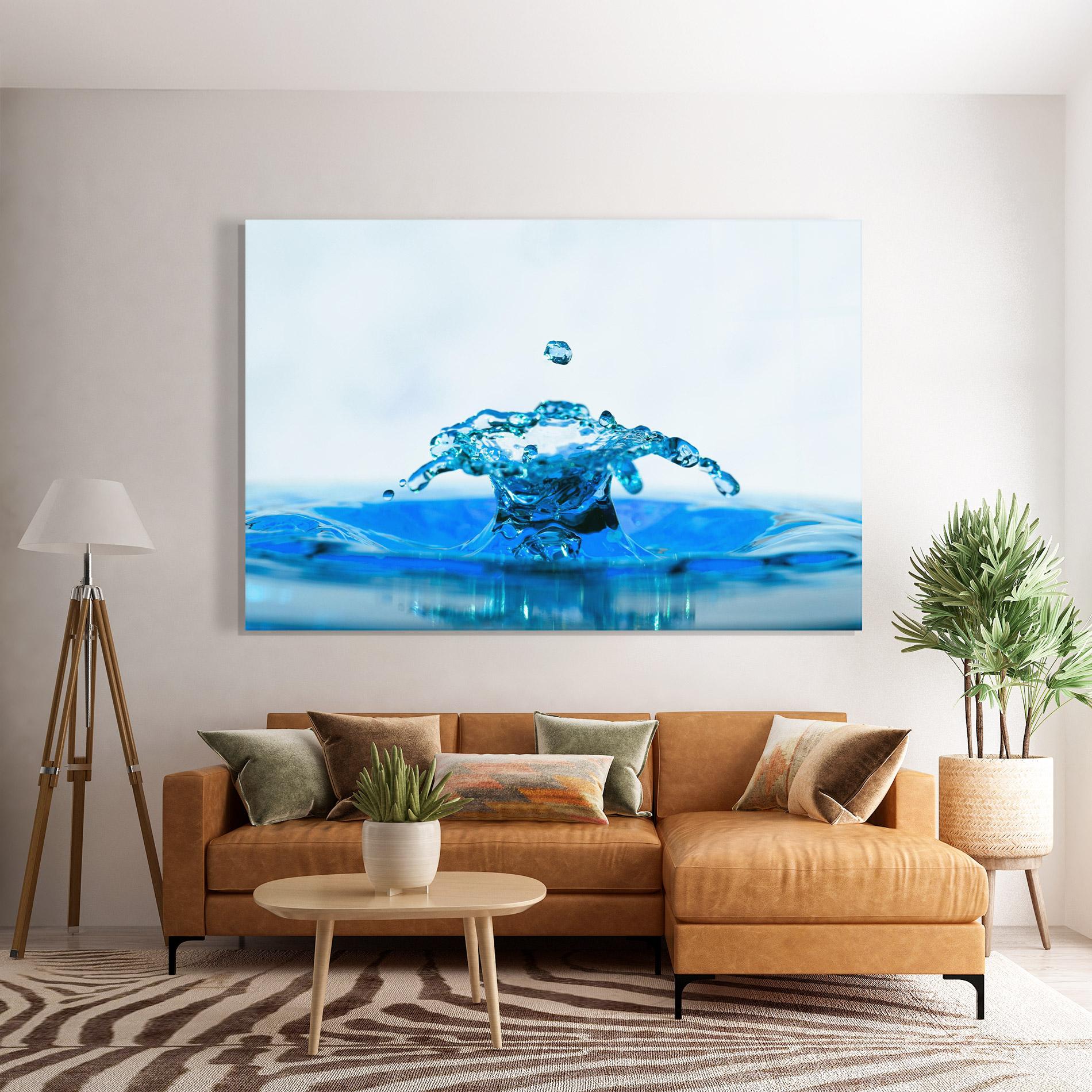 Tablou Sticla Blue Water Splash mockup 7