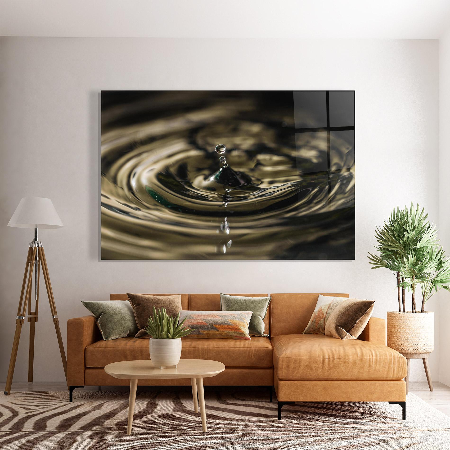 Tablou Sticla Brown Water Drop mockup 7