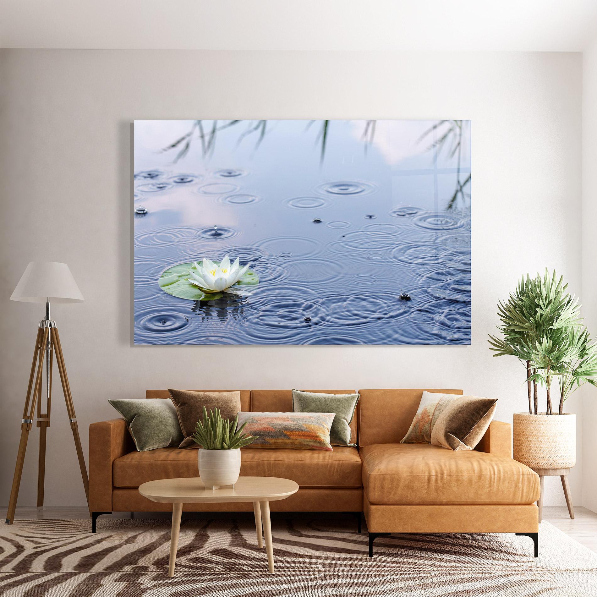 Tablou Sticla Clear Lake Rain mockup 7