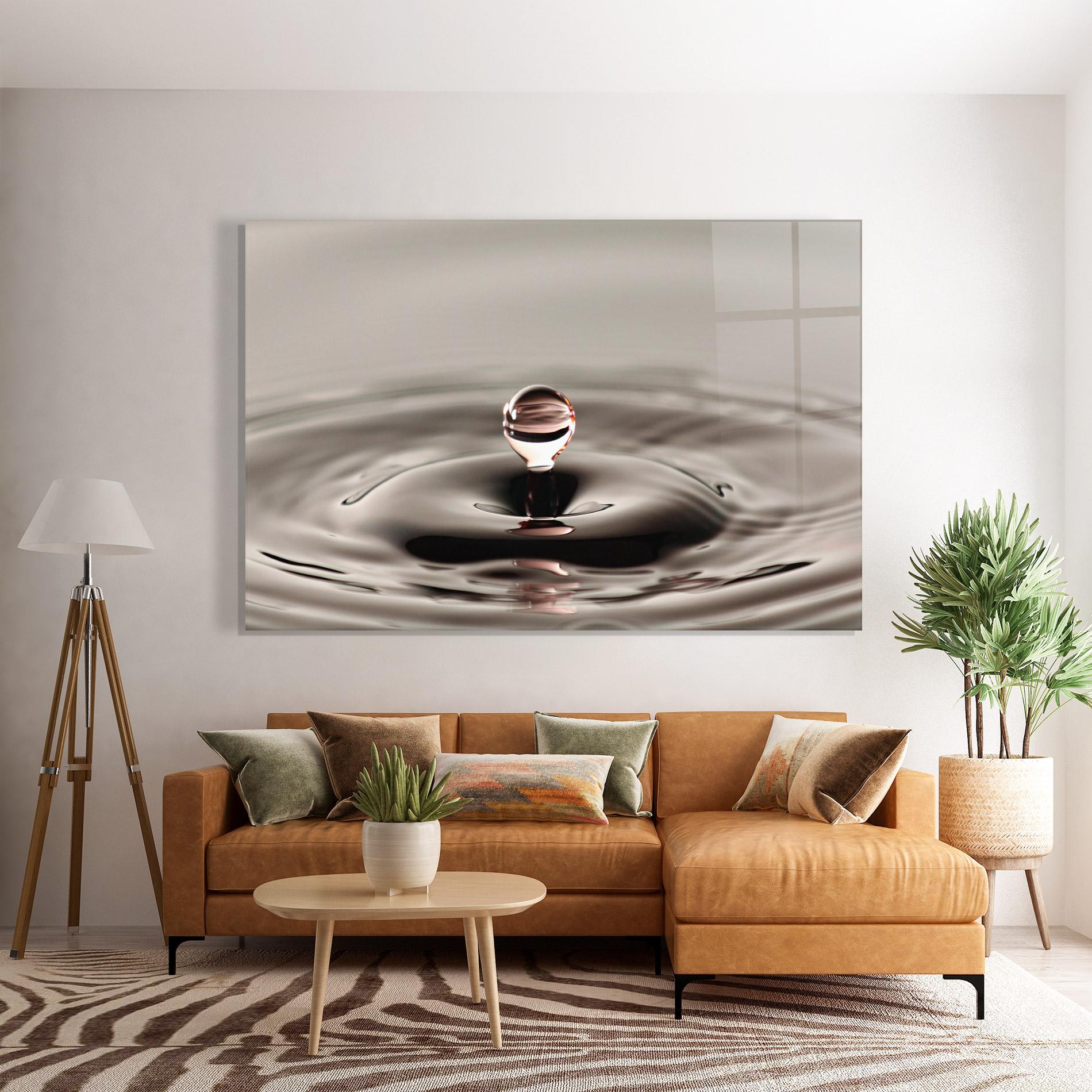 Tablou Sticla Close Red Water Drop mockup 7