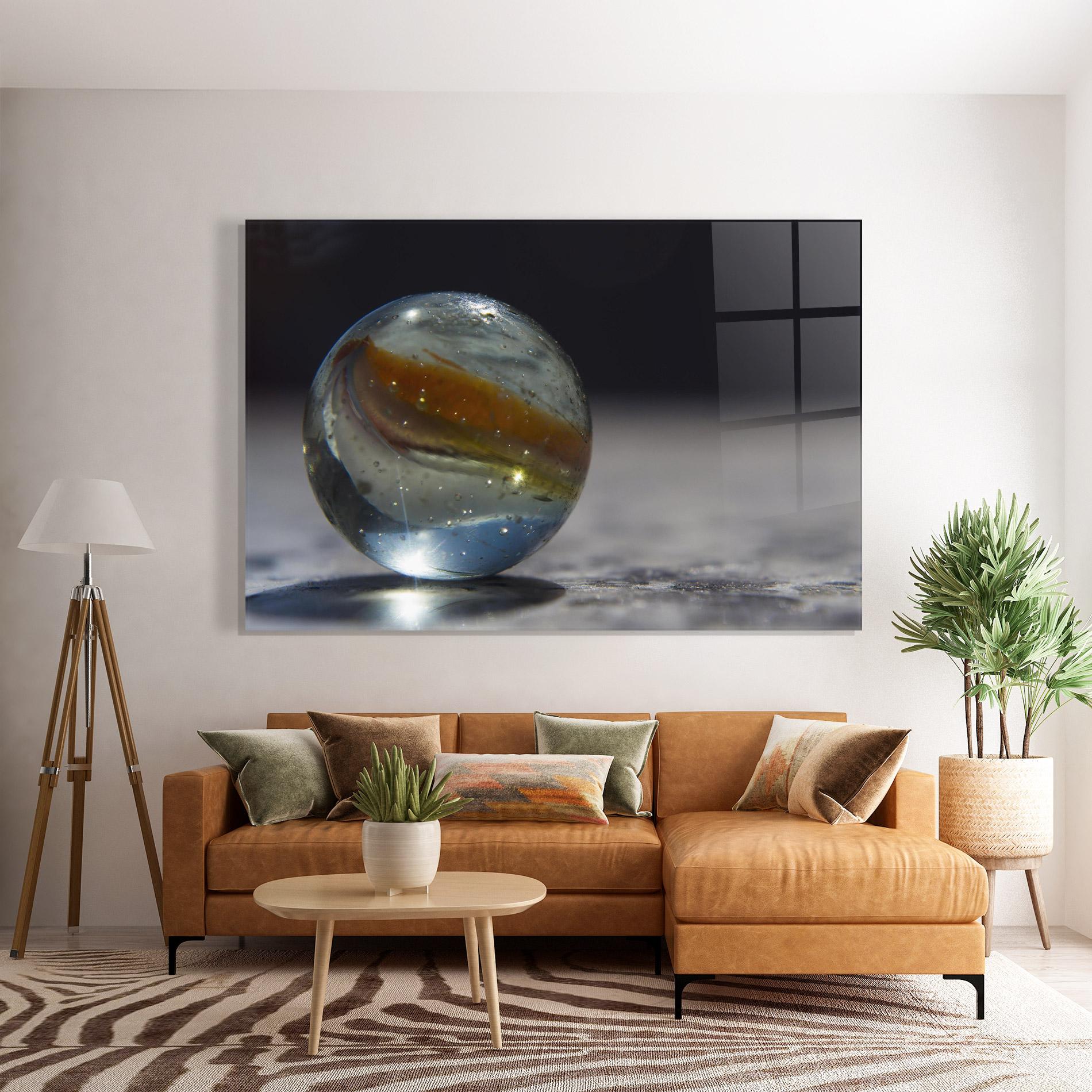 Tablou Sticla Colorful Glass Sphere mockup 7