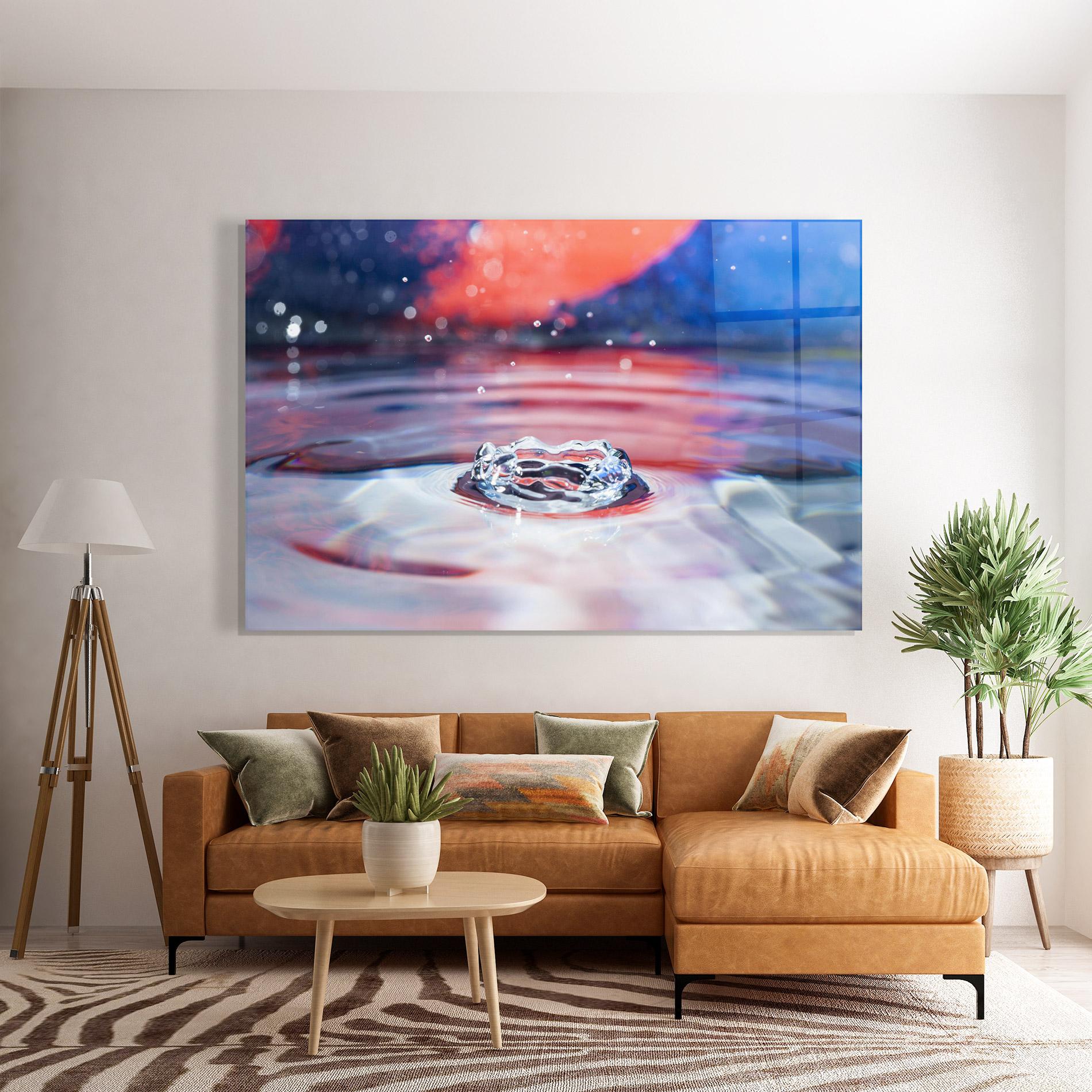 Tablou Sticla Colorful Water Surface mockup 7