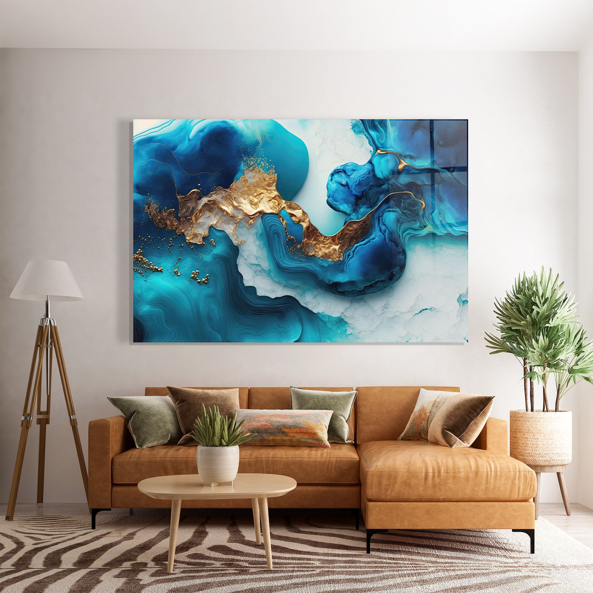 Gold Blue Art Wave mockup 7