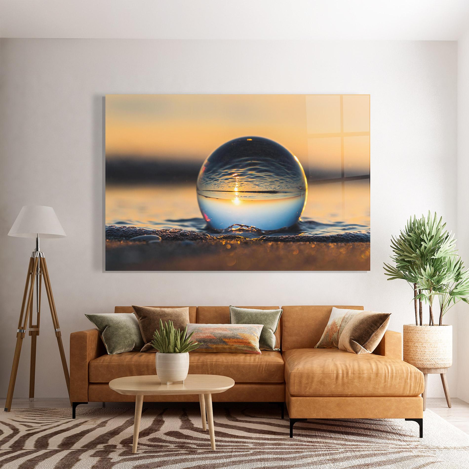 Tablou Sticla Water Bubble Reflecting mockup 7