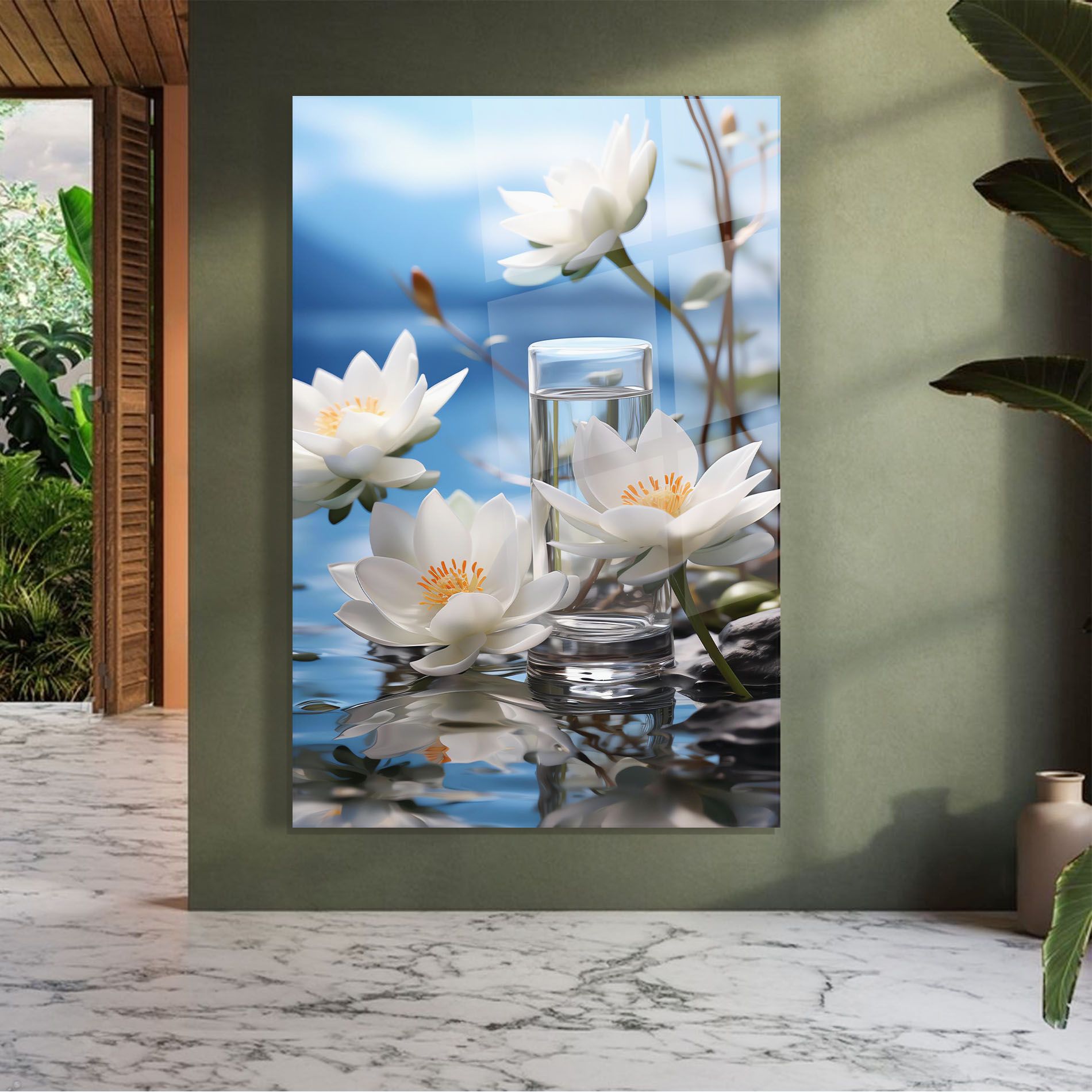 Flower Water Glass mockup 7