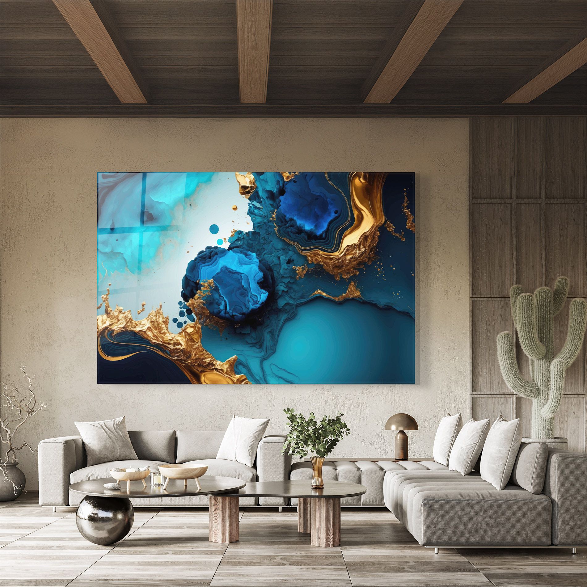 Blue Gold Wave mockup 8