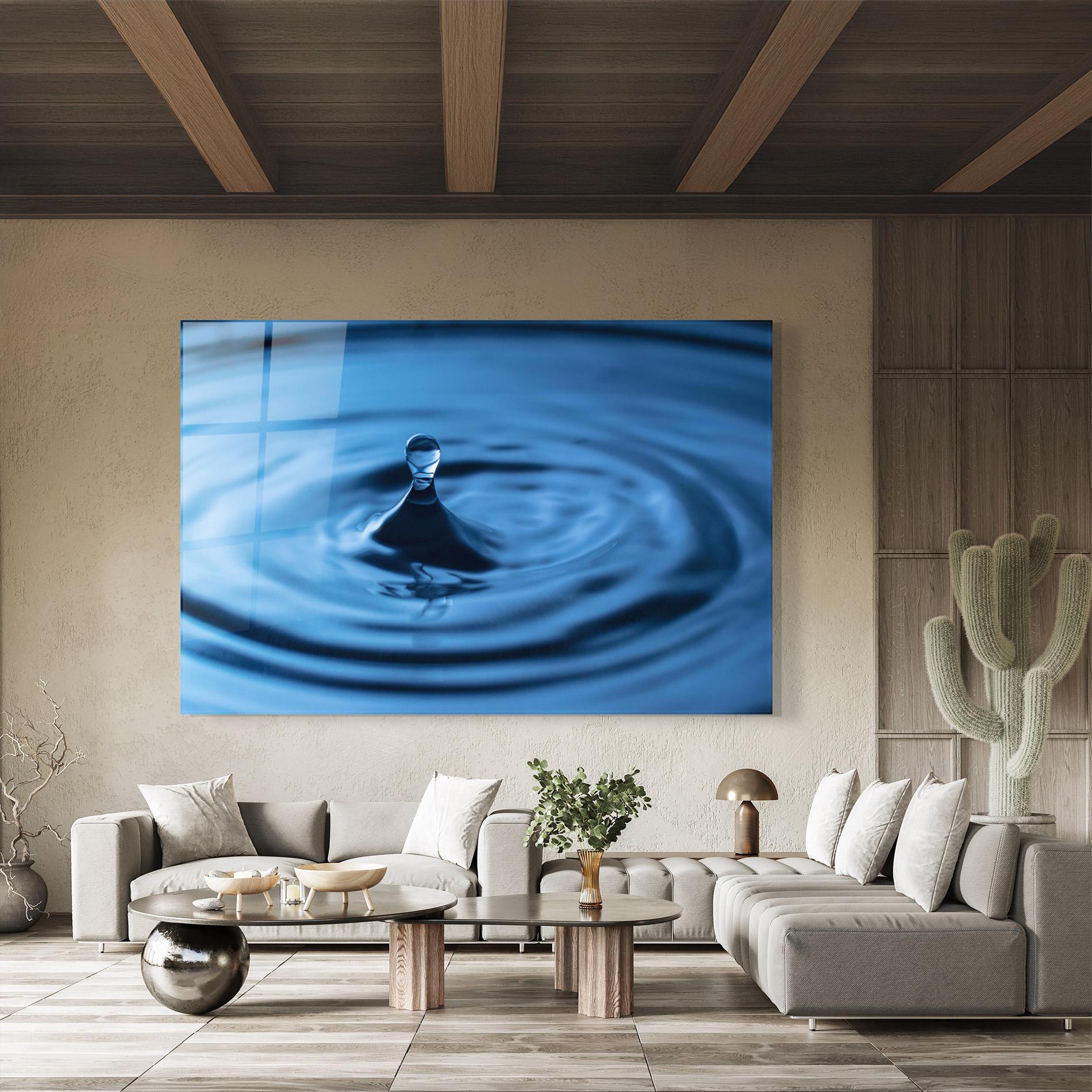 Tablou Sticla Blue Small Drop mockup 8