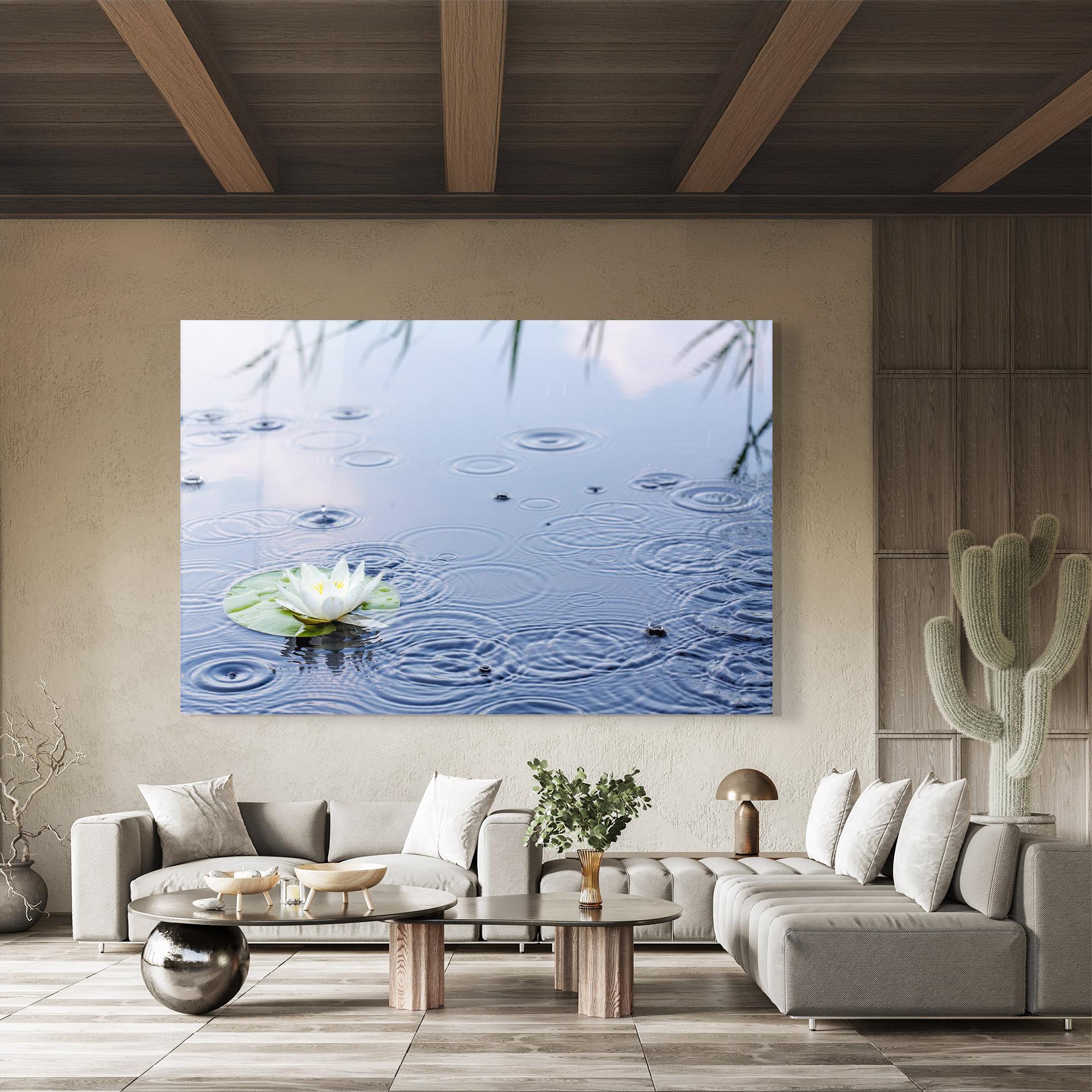 Tablou Sticla Clear Lake Rain mockup 8