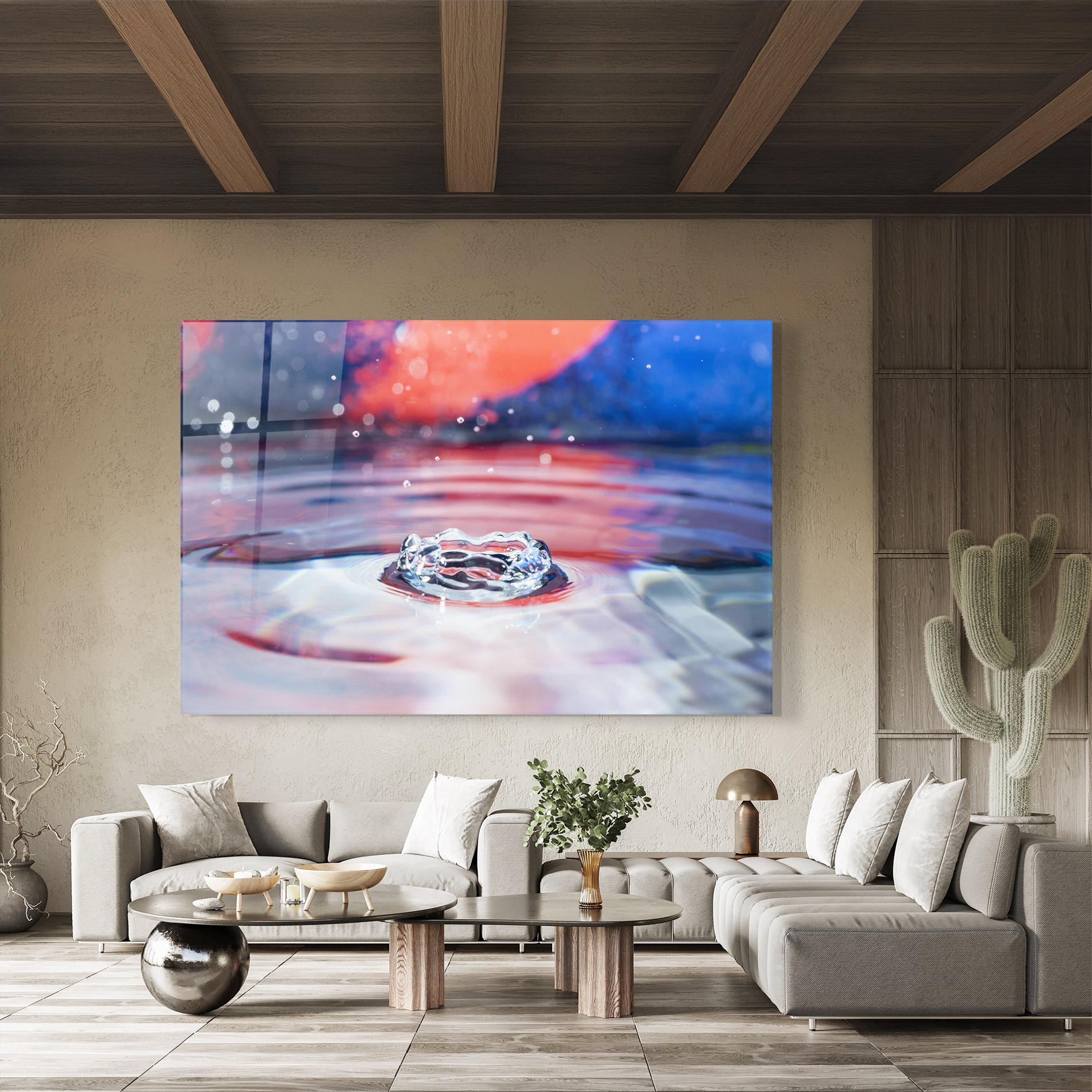 Tablou Sticla Colorful Water Surface mockup 8