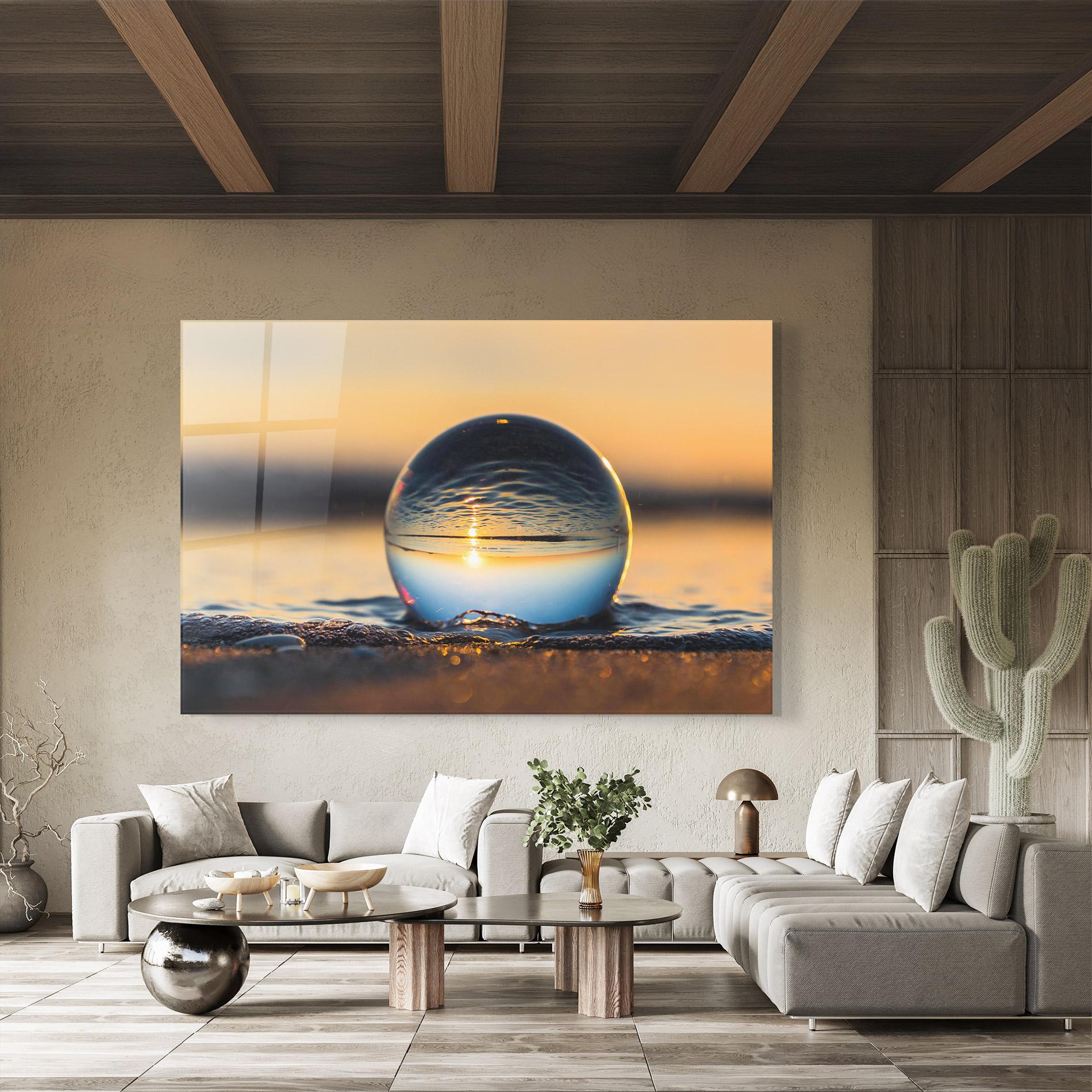 Tablou Sticla Water Bubble Reflecting mockup 8