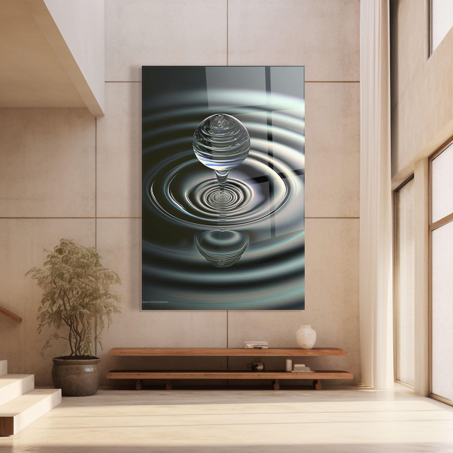 Tablou Sticla Beautiful Water Drop mockup 8