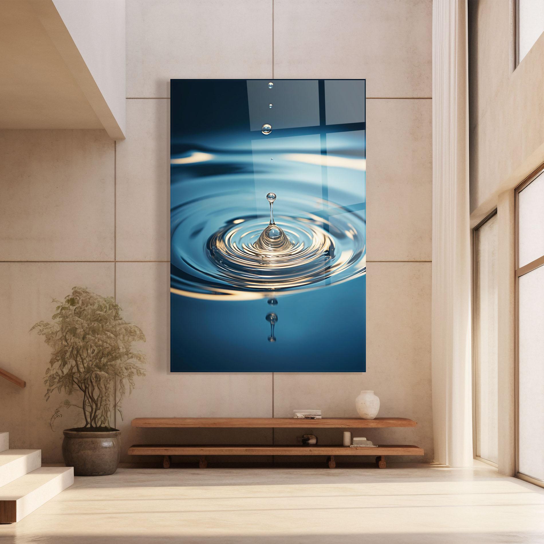 Tablou Sticla Cream Water Drop mockup 8