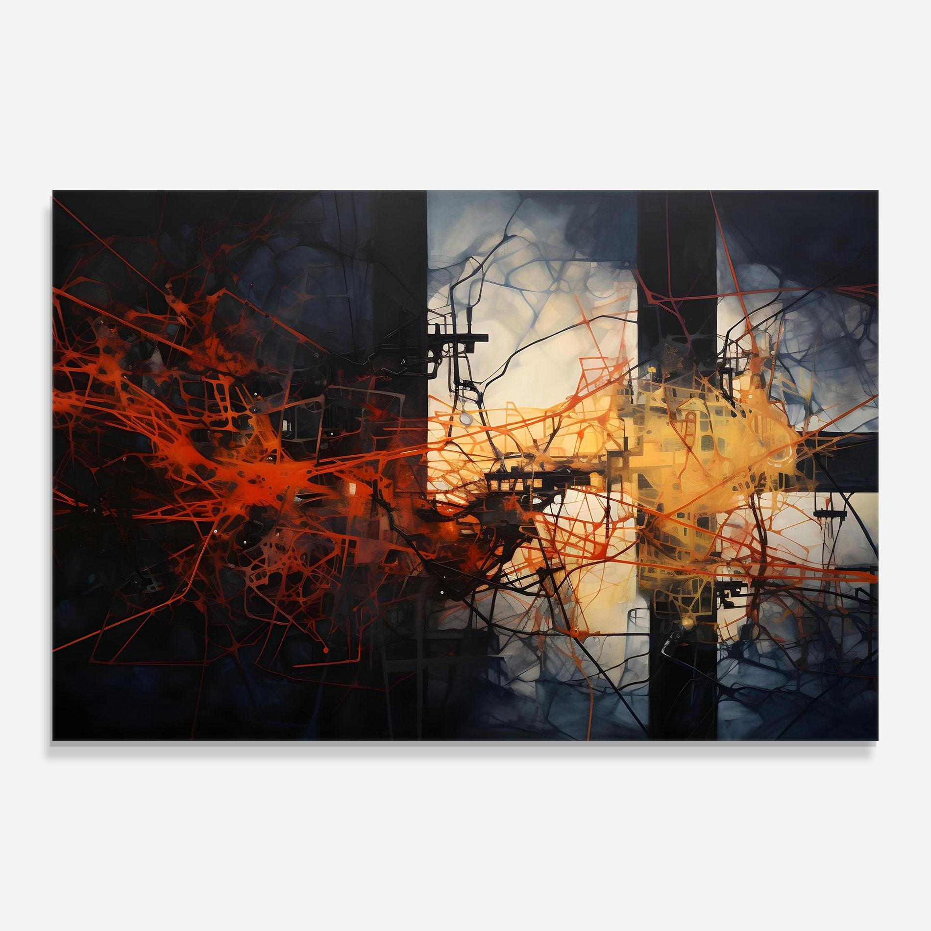 Tablou Sticla Abstract Fire Style mockup 0