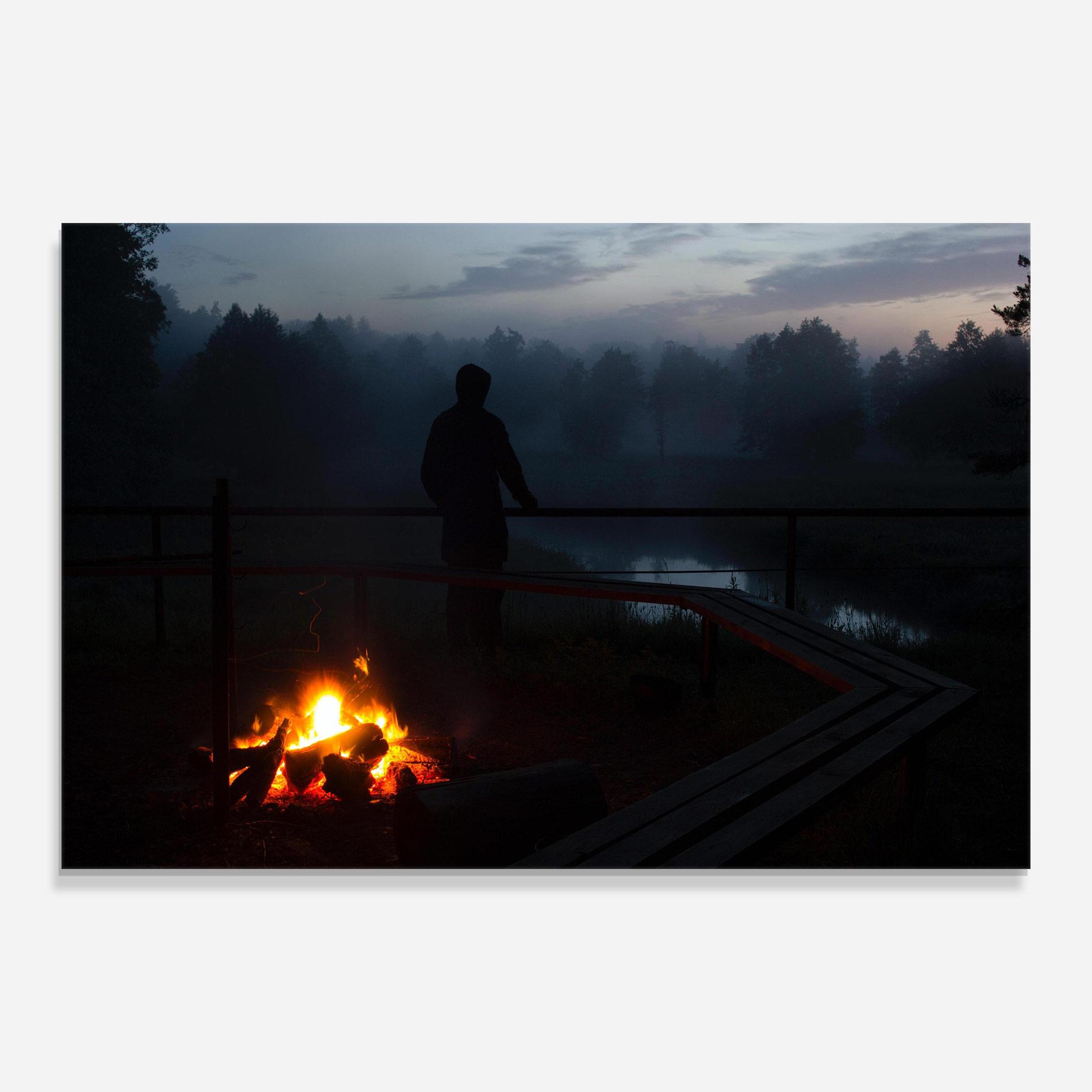 Tablou Sticla Beautiful Fire View mockup 0