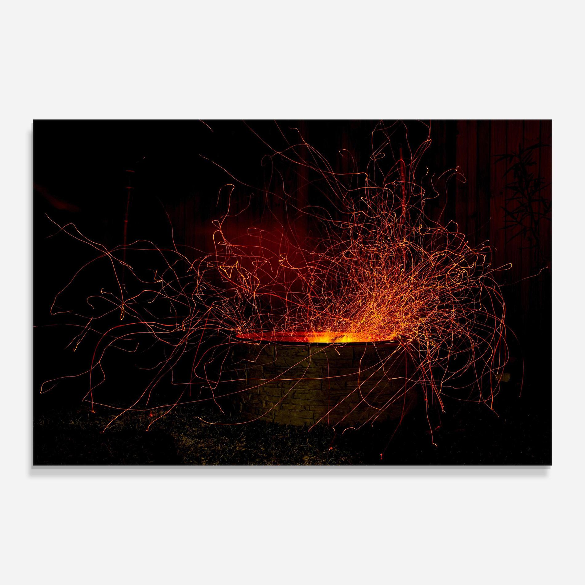 Tablou Sticla Fire Drawing Effect mockup 0