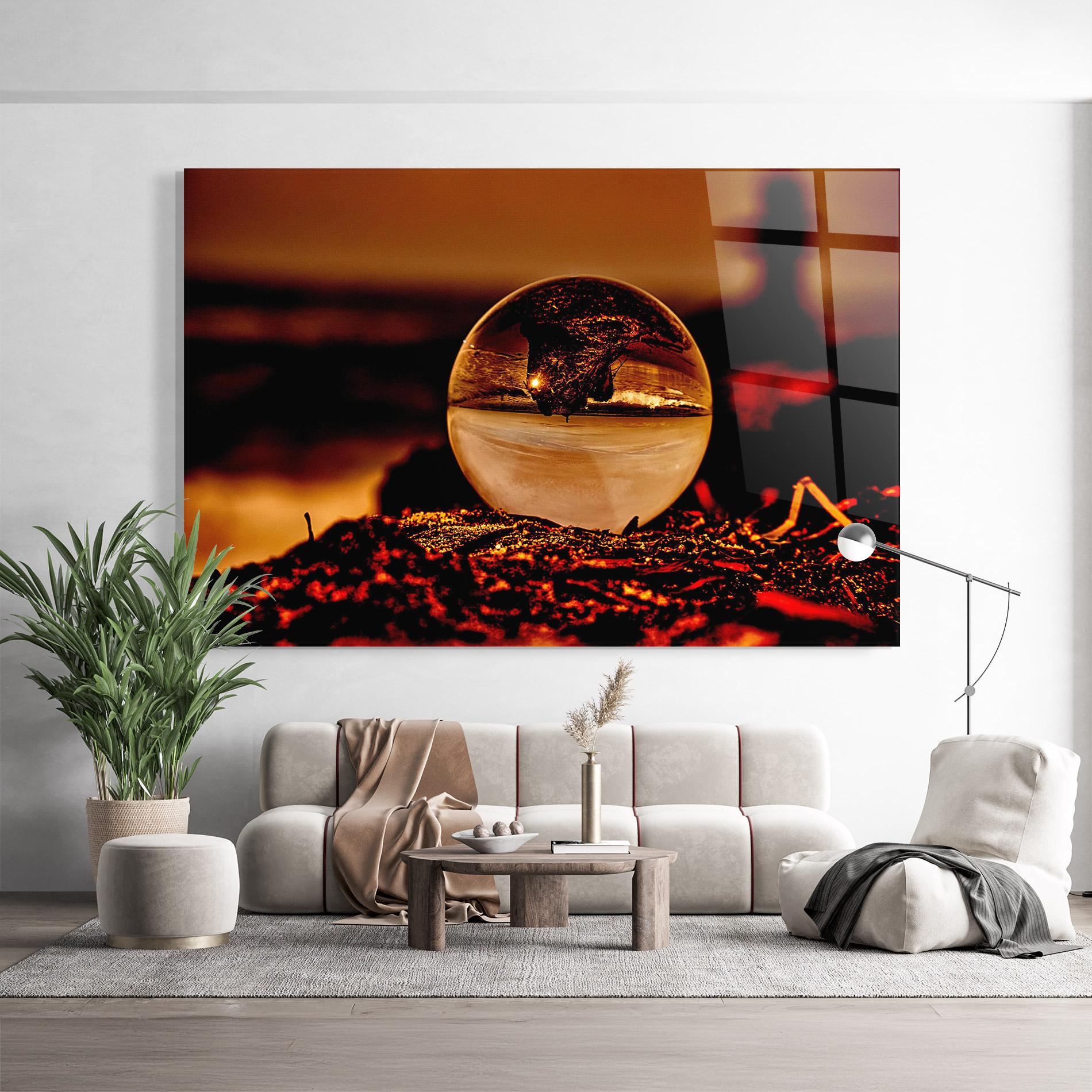 Tablou Sticla Fire Glass Ball mockup 9