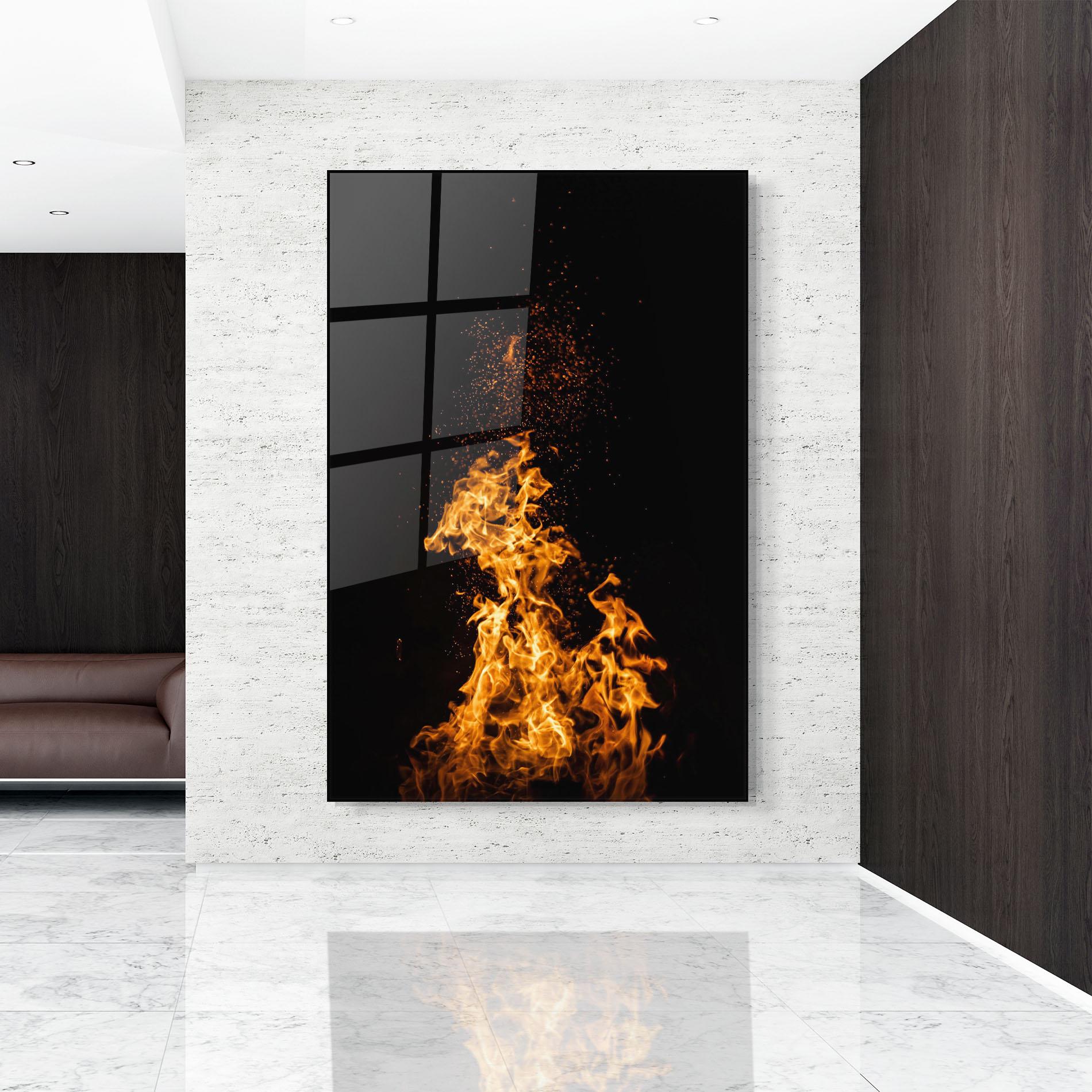 Tablou Sticla Big Fire mockup 9