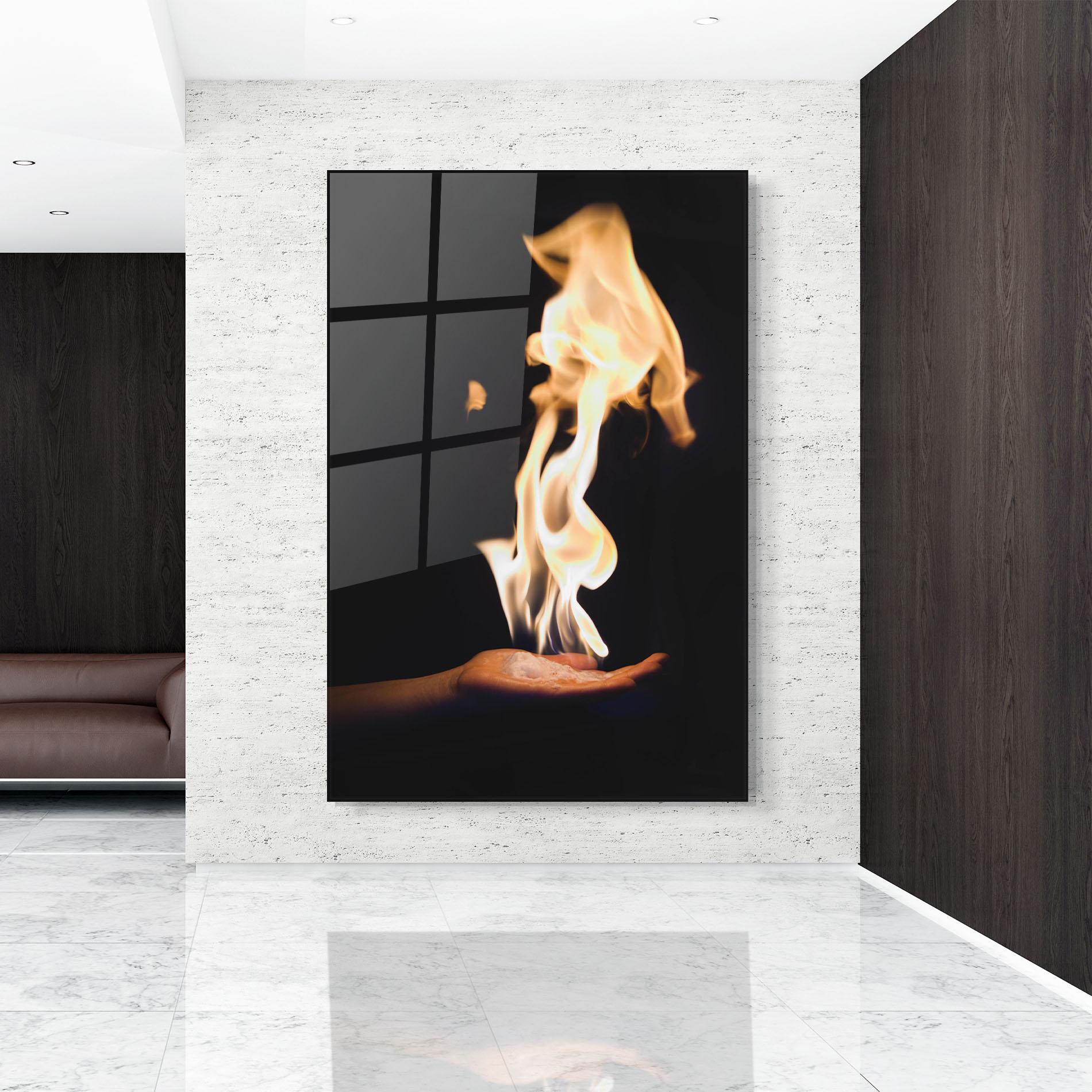 Tablou Sticla Fire Palm mockup 9