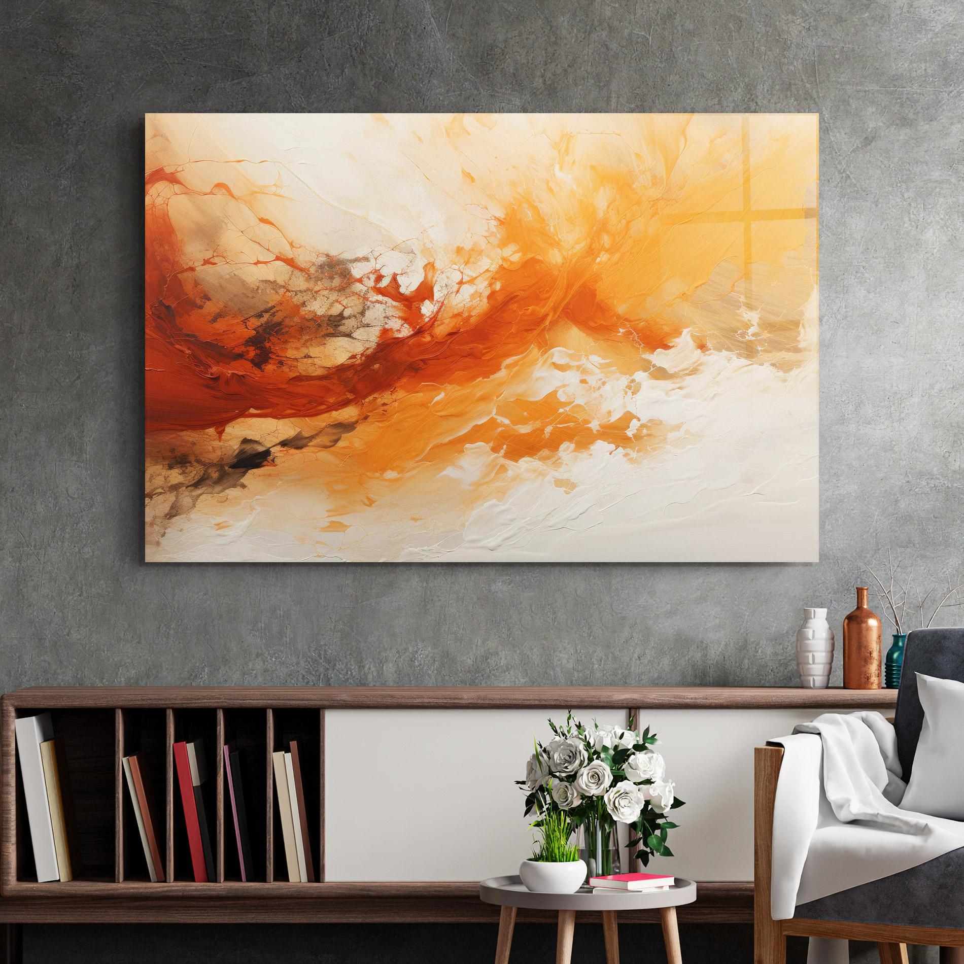 Tablou Sticla Abstract Fire Painting mockup 2