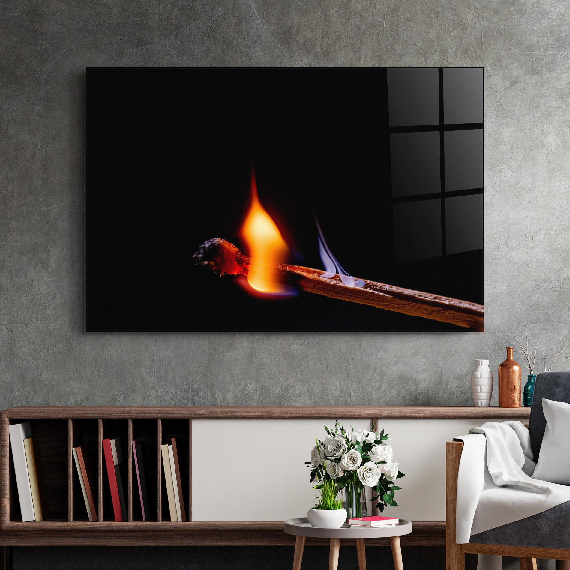 Tablou Sticla Burning Matchsticks mockup 2