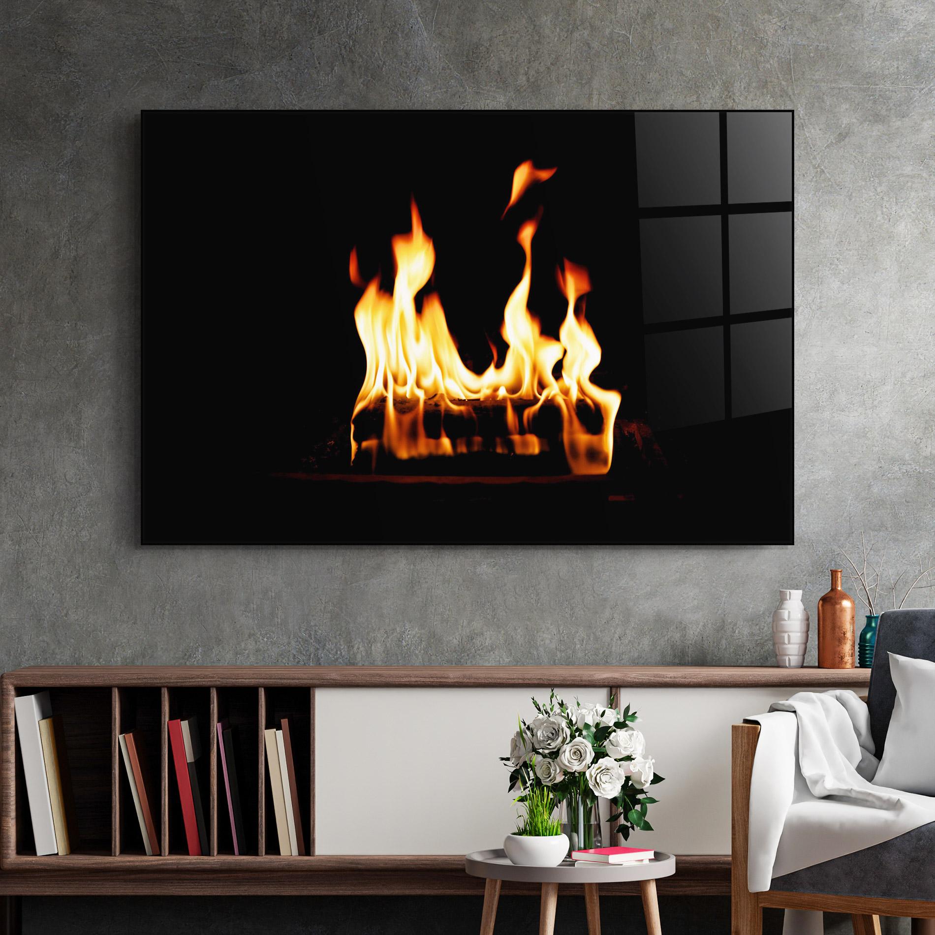 Tablou Sticla Calm Fire mockup 2