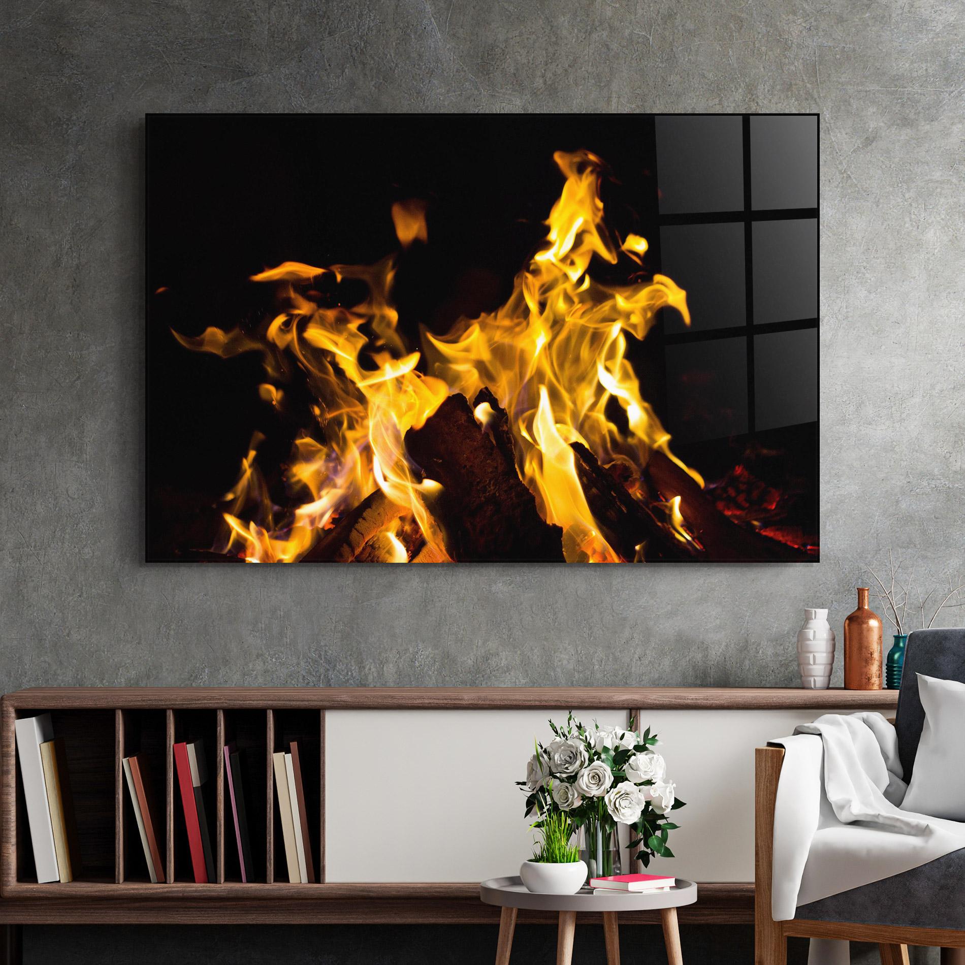 Tablou Sticla Fire Dance mockup 2