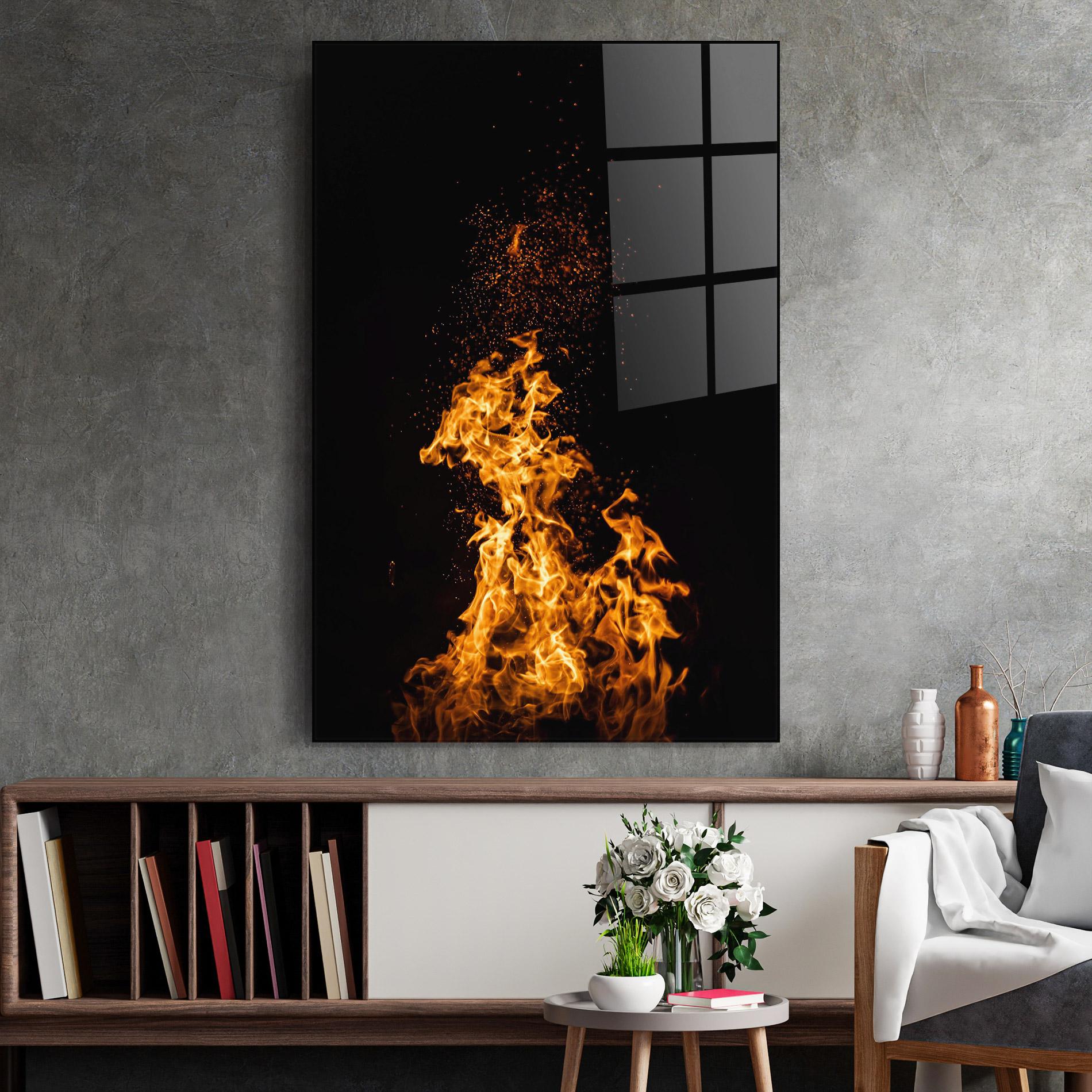 Tablou Sticla Big Fire mockup 2