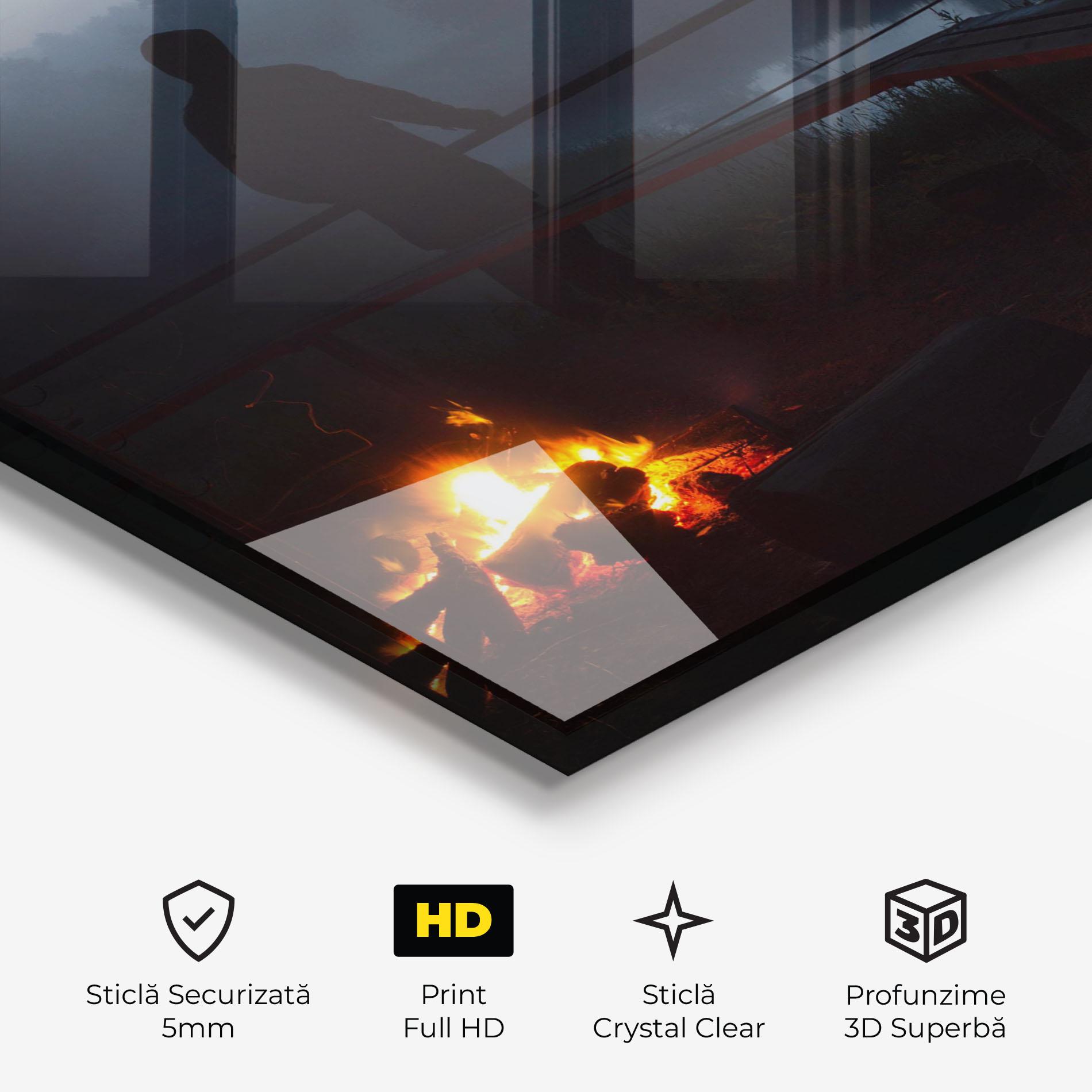 Tablou Sticla Beautiful Fire View mockup 3