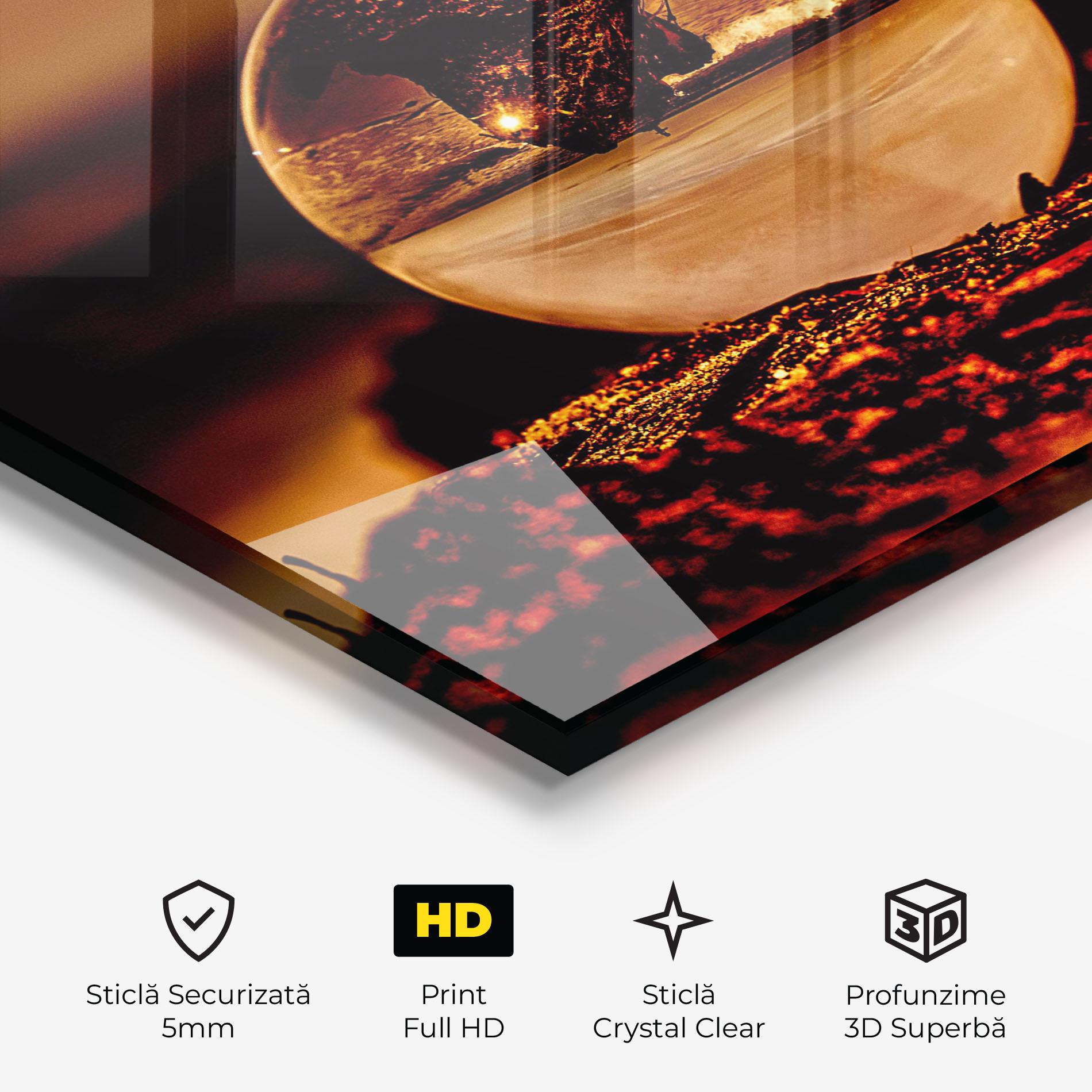 Tablou Sticla Fire Glass Ball mockup 3