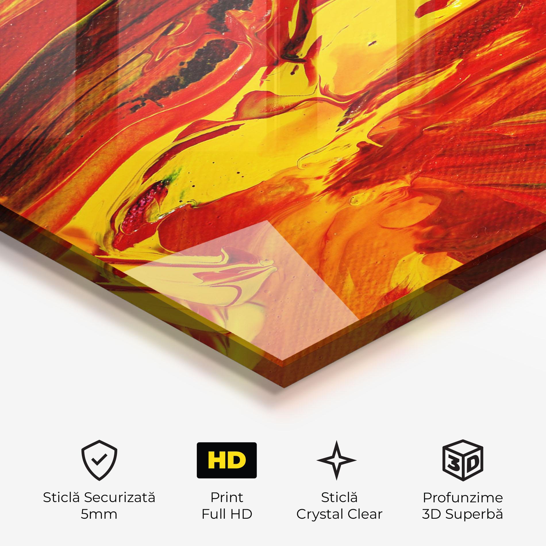Tablou Sticla Fire Painting mockup 3