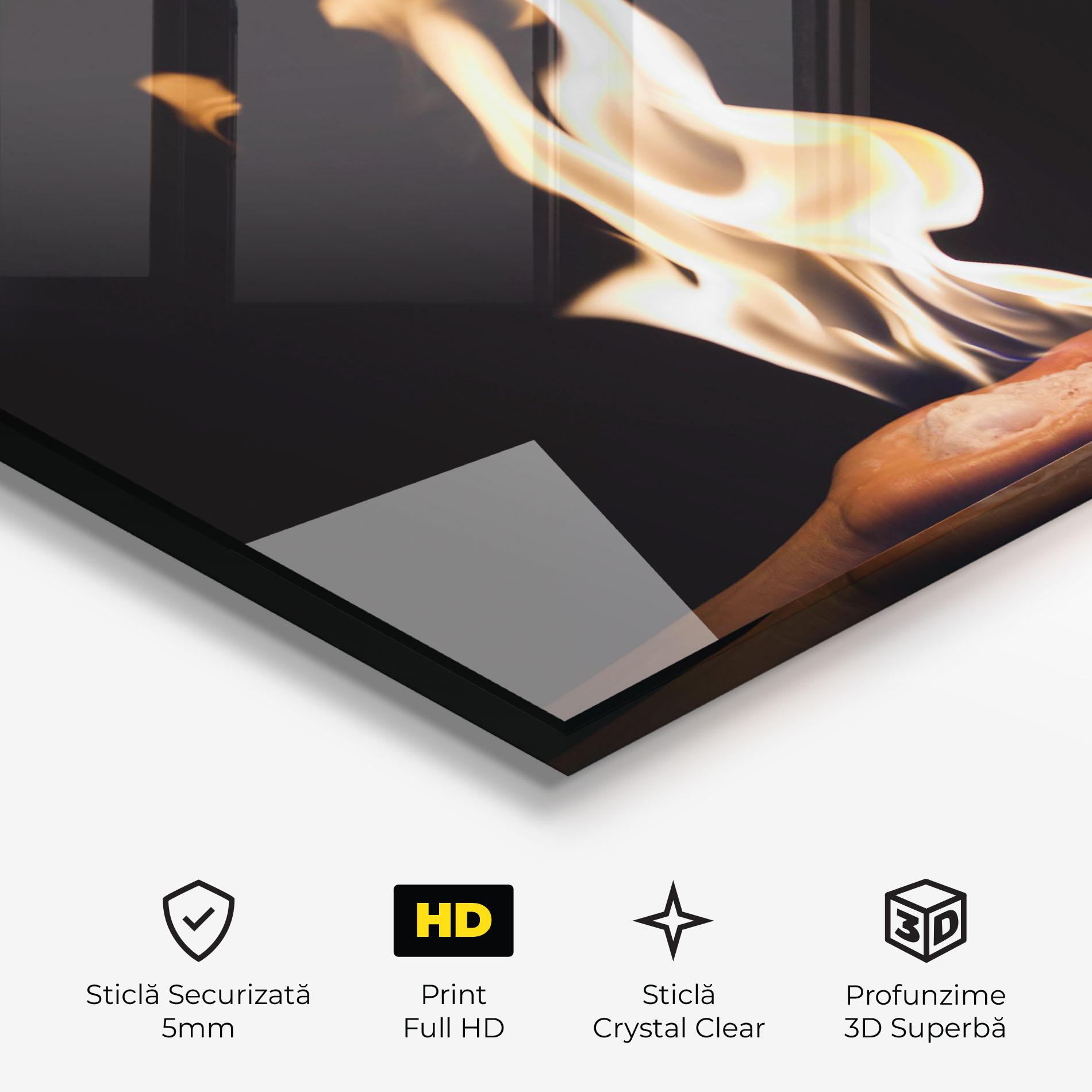 Tablou Sticla Fire Palm mockup 3