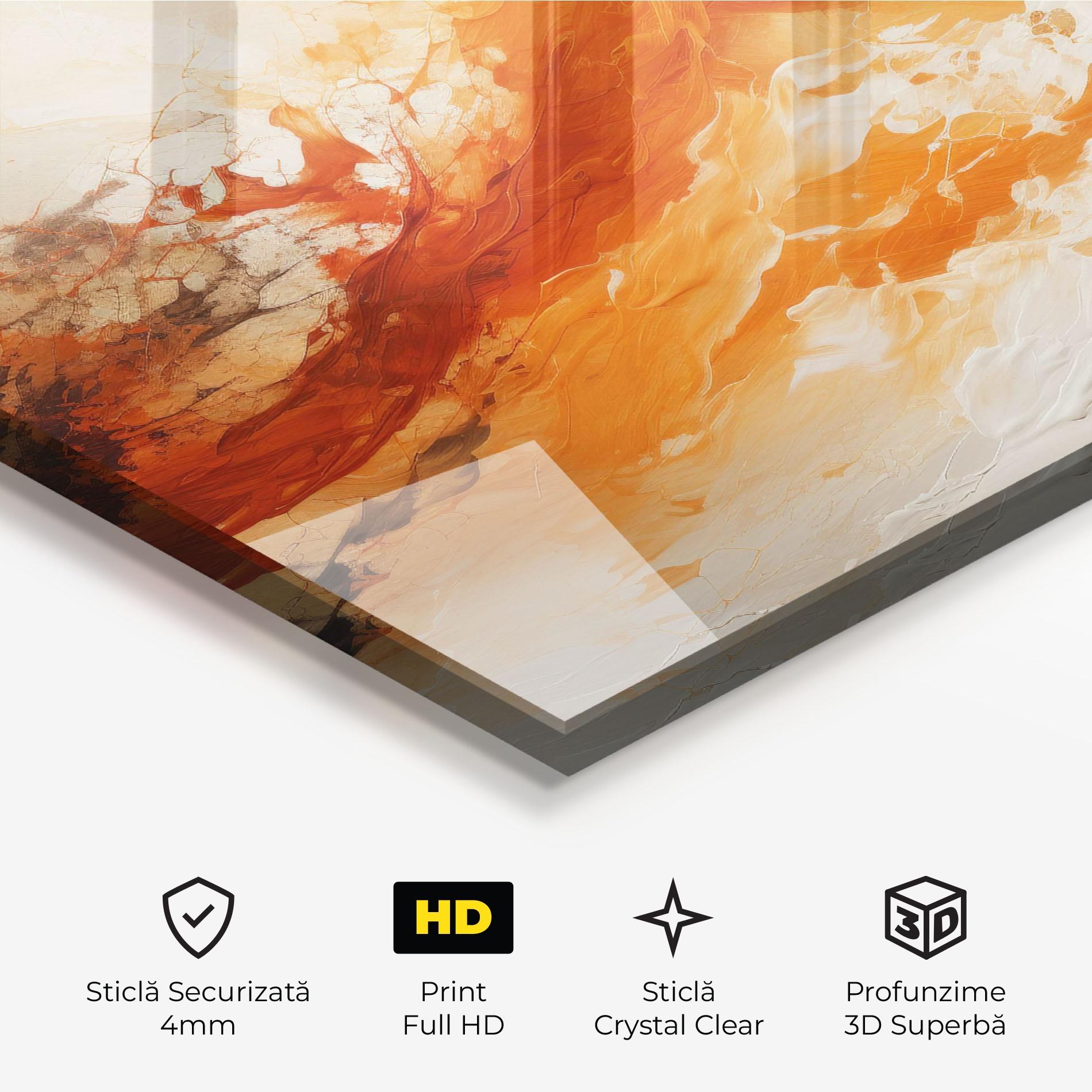 Tablou Sticla Abstract Fire Painting mockup 3