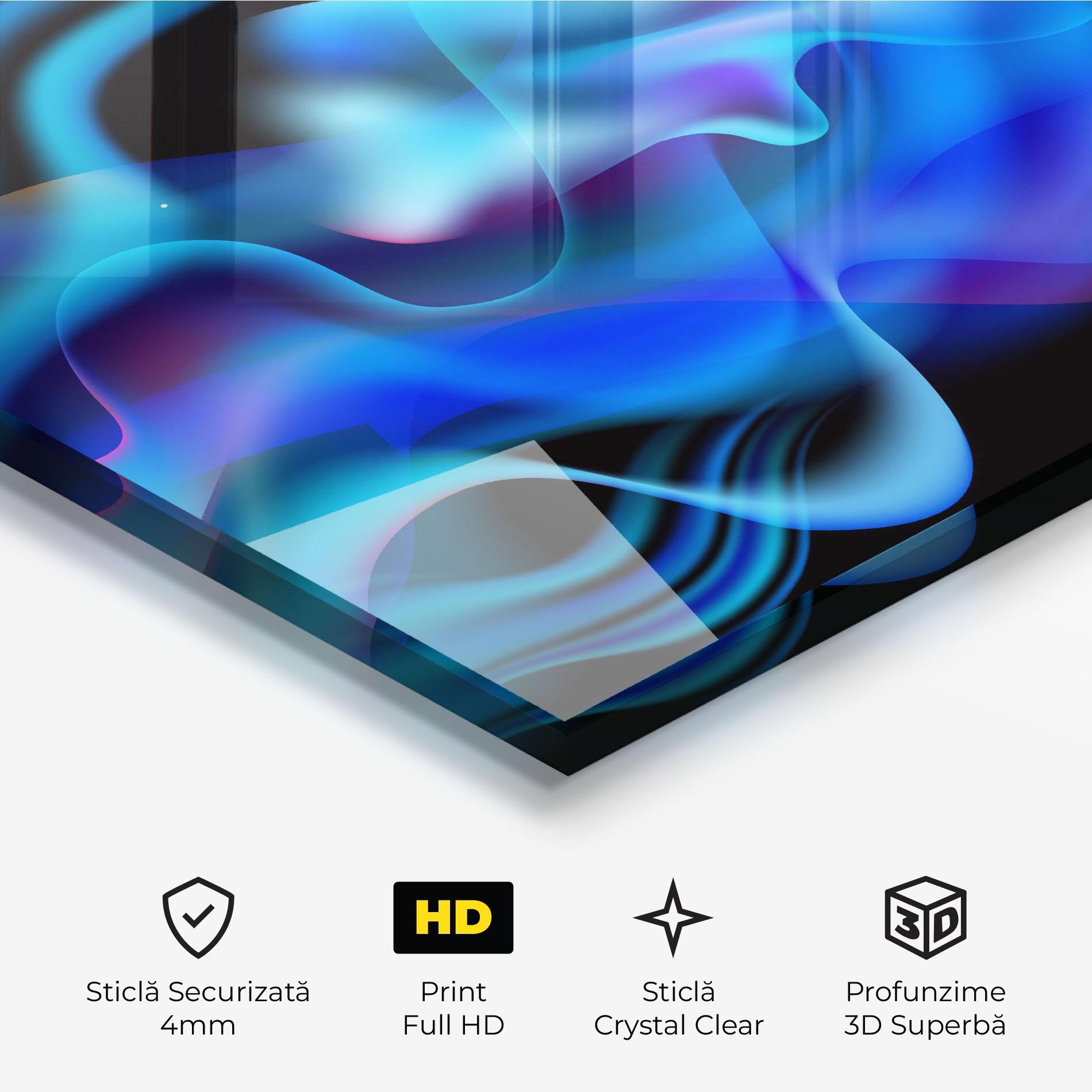 Tablou Sticla Blue Fire mockup 3