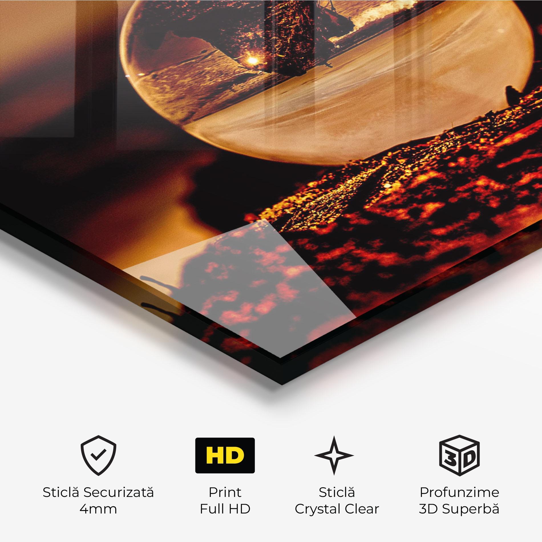 Tablou Sticla Fire Glass Ball mockup 3