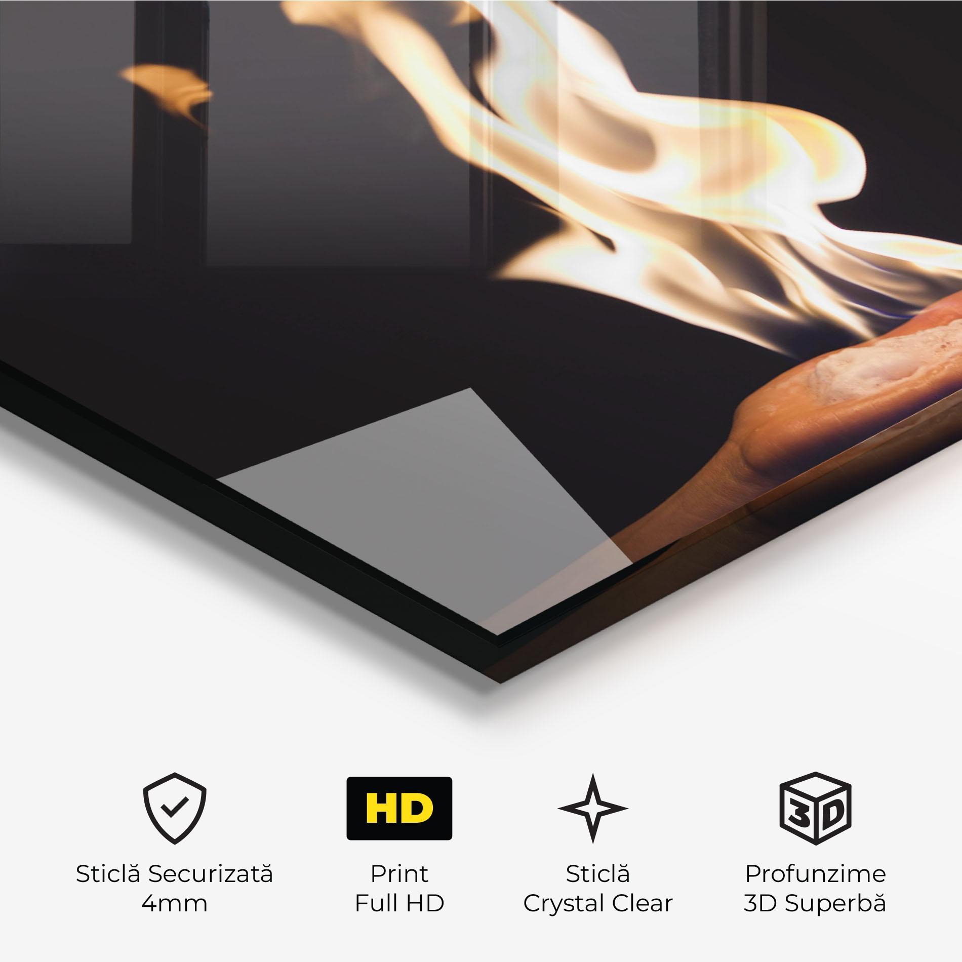 Tablou Sticla Fire Palm mockup 3