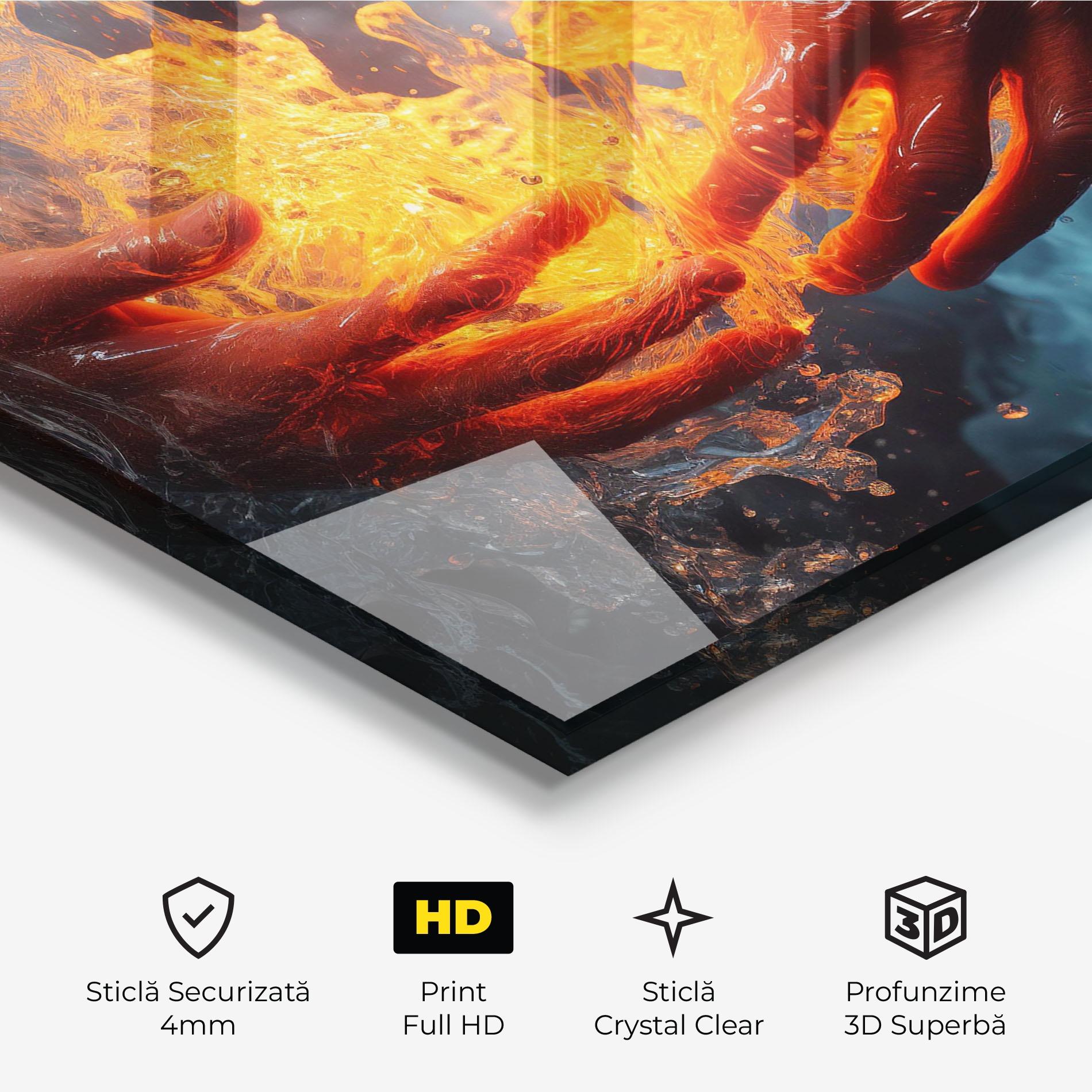 Tablou Sticla Fire Water mockup 3