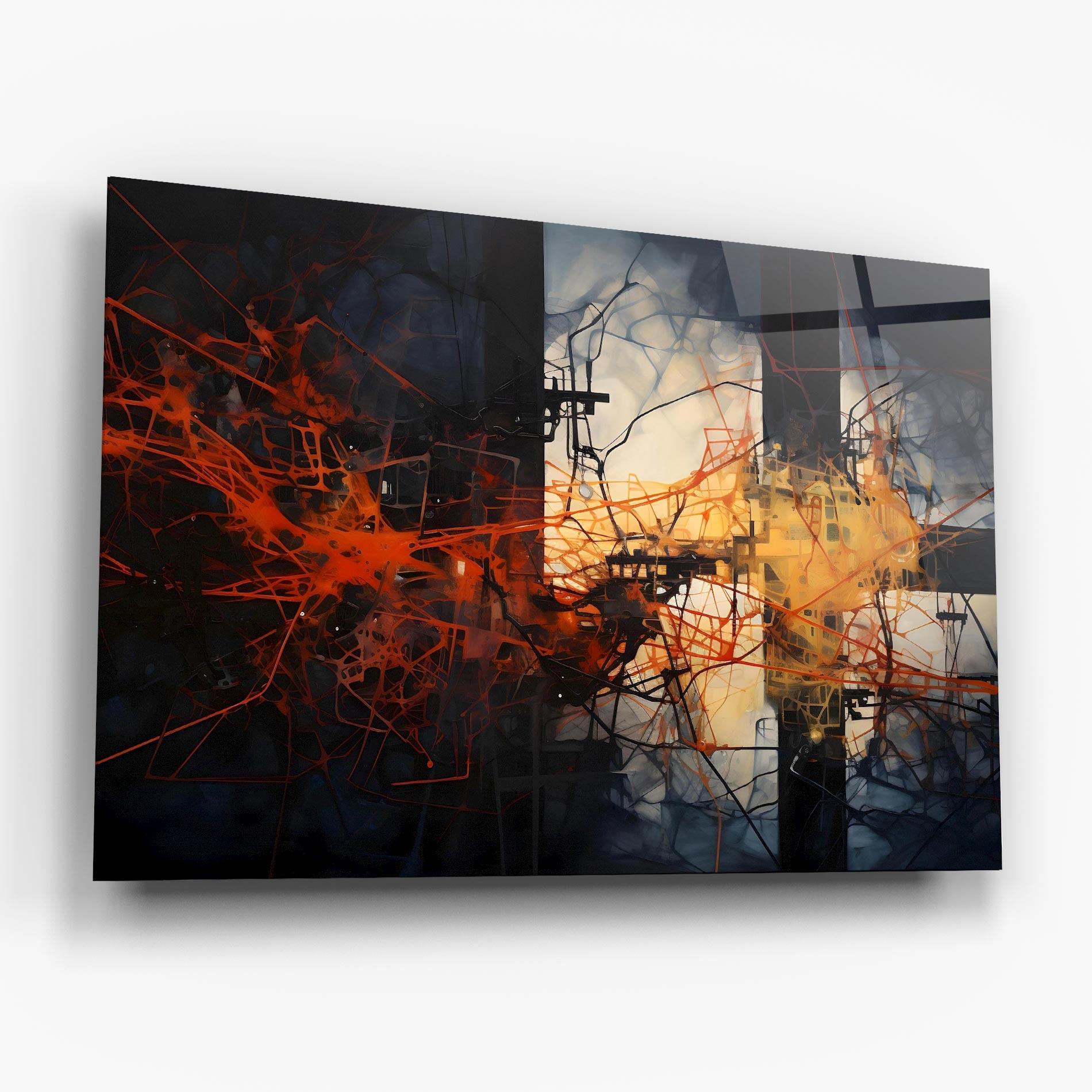 Tablou Sticla Abstract Fire Style mockup 6