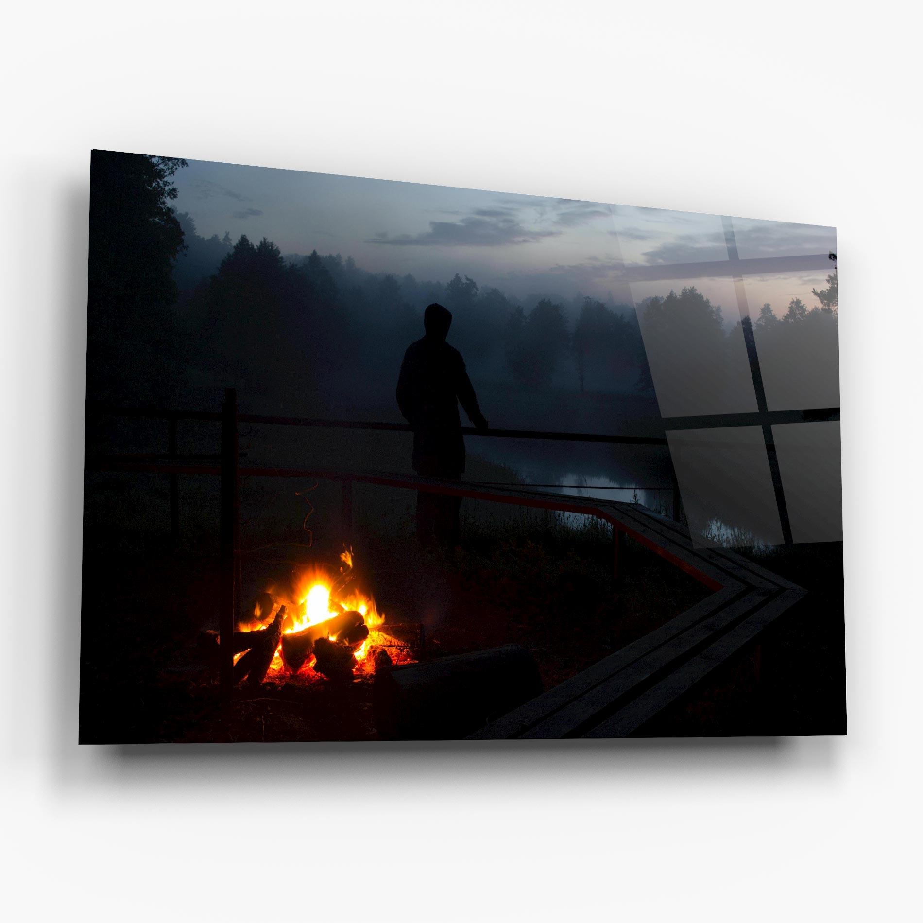 Tablou Sticla Beautiful Fire View mockup 6