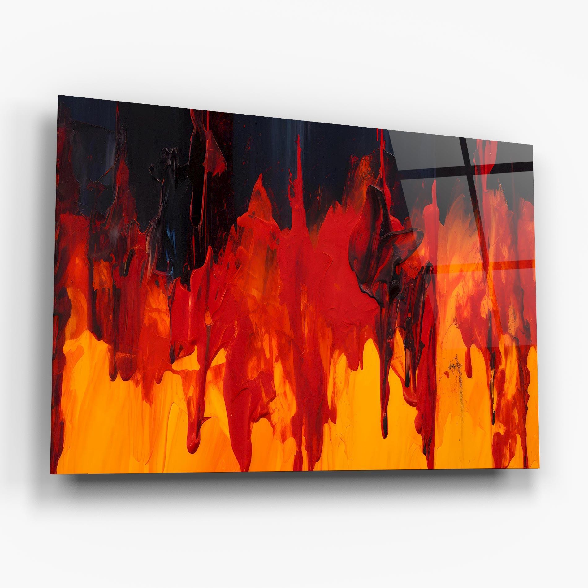 Tablou Sticla Colorful Fire Art mockup 6