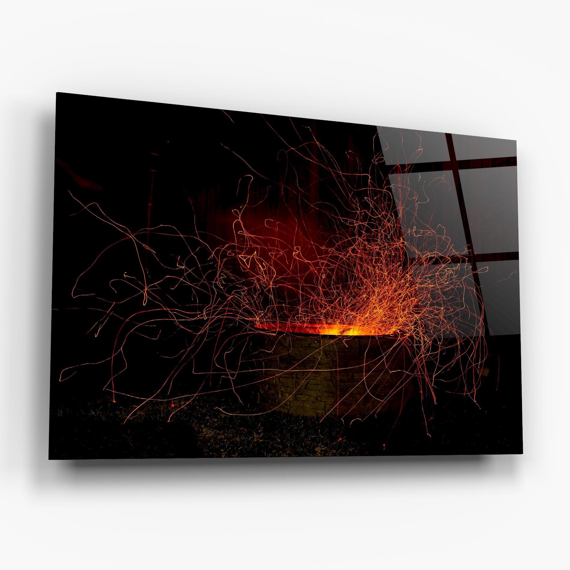Tablou Sticla Fire Drawing Effect mockup 6