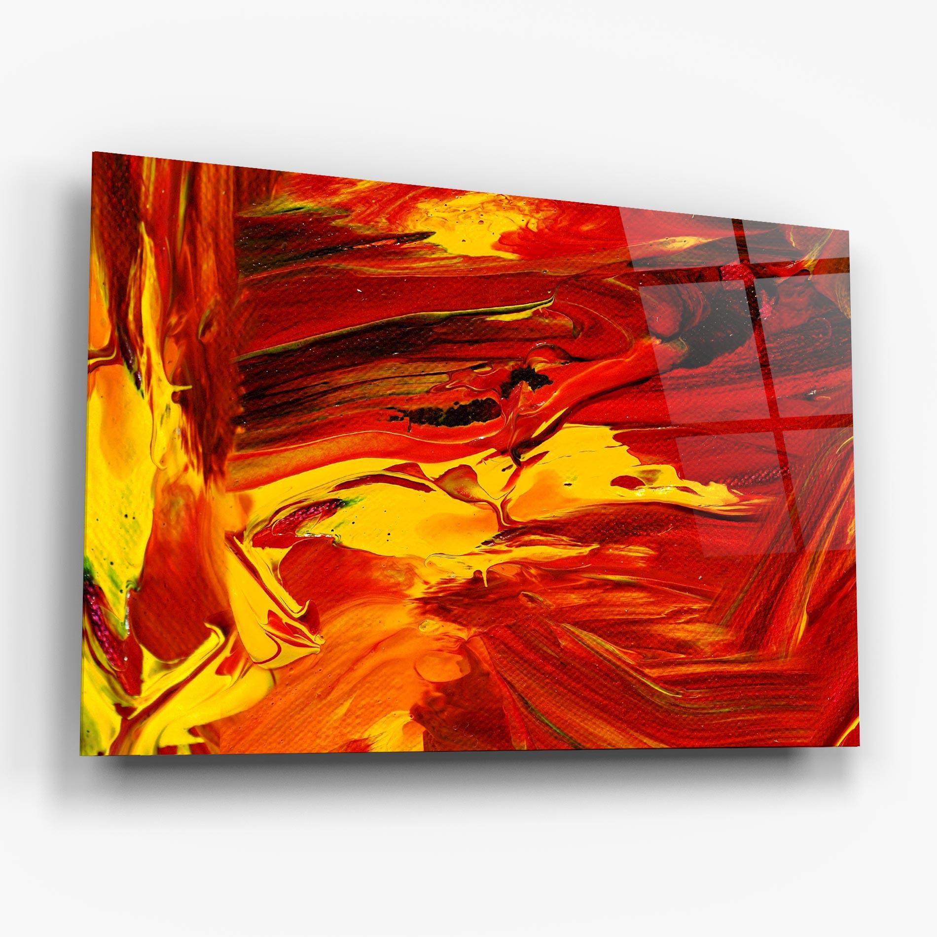 Tablou Sticla Fire Painting mockup 6