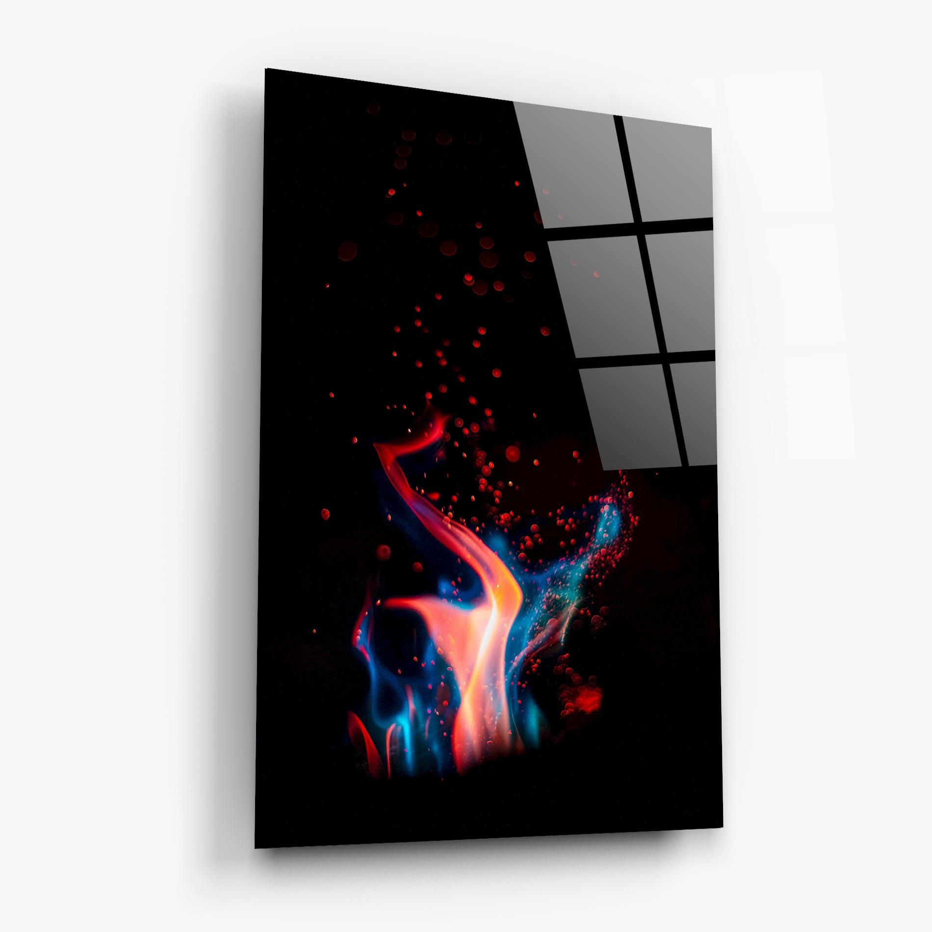 Tablou Sticla Blue Pink Fire mockup 6