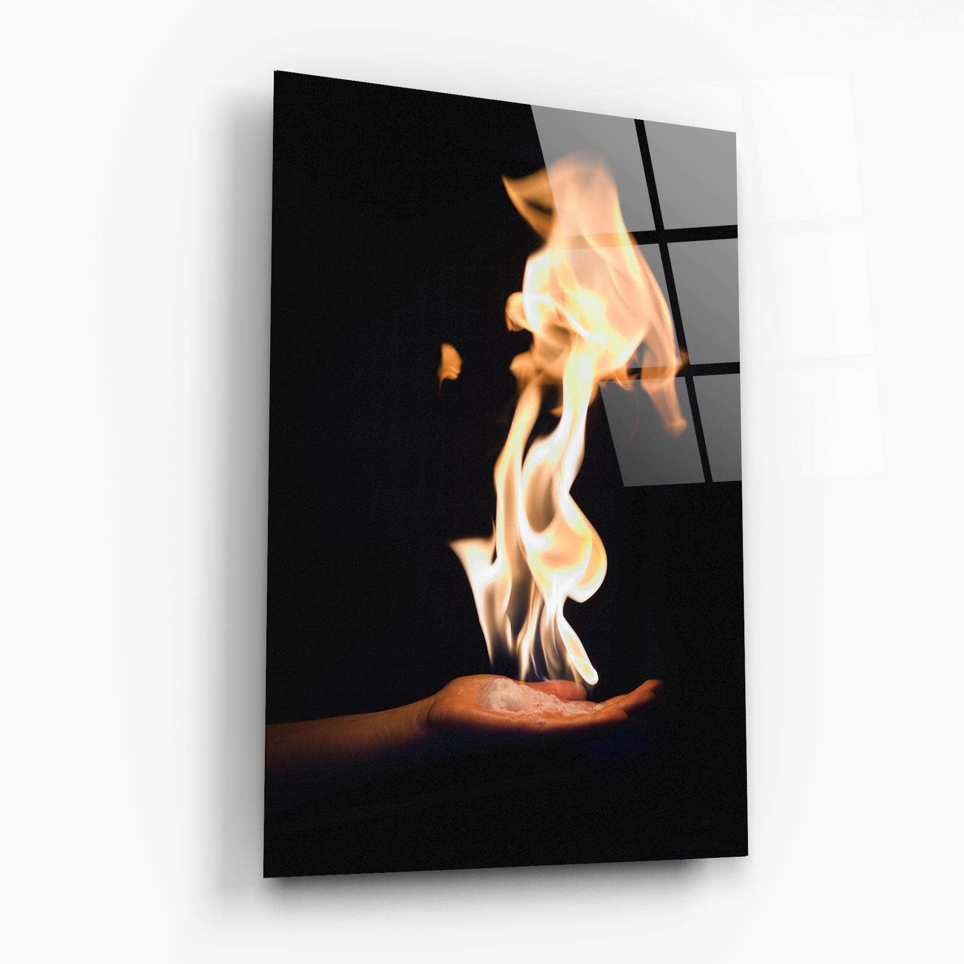 Tablou Sticla Fire Palm mockup 6