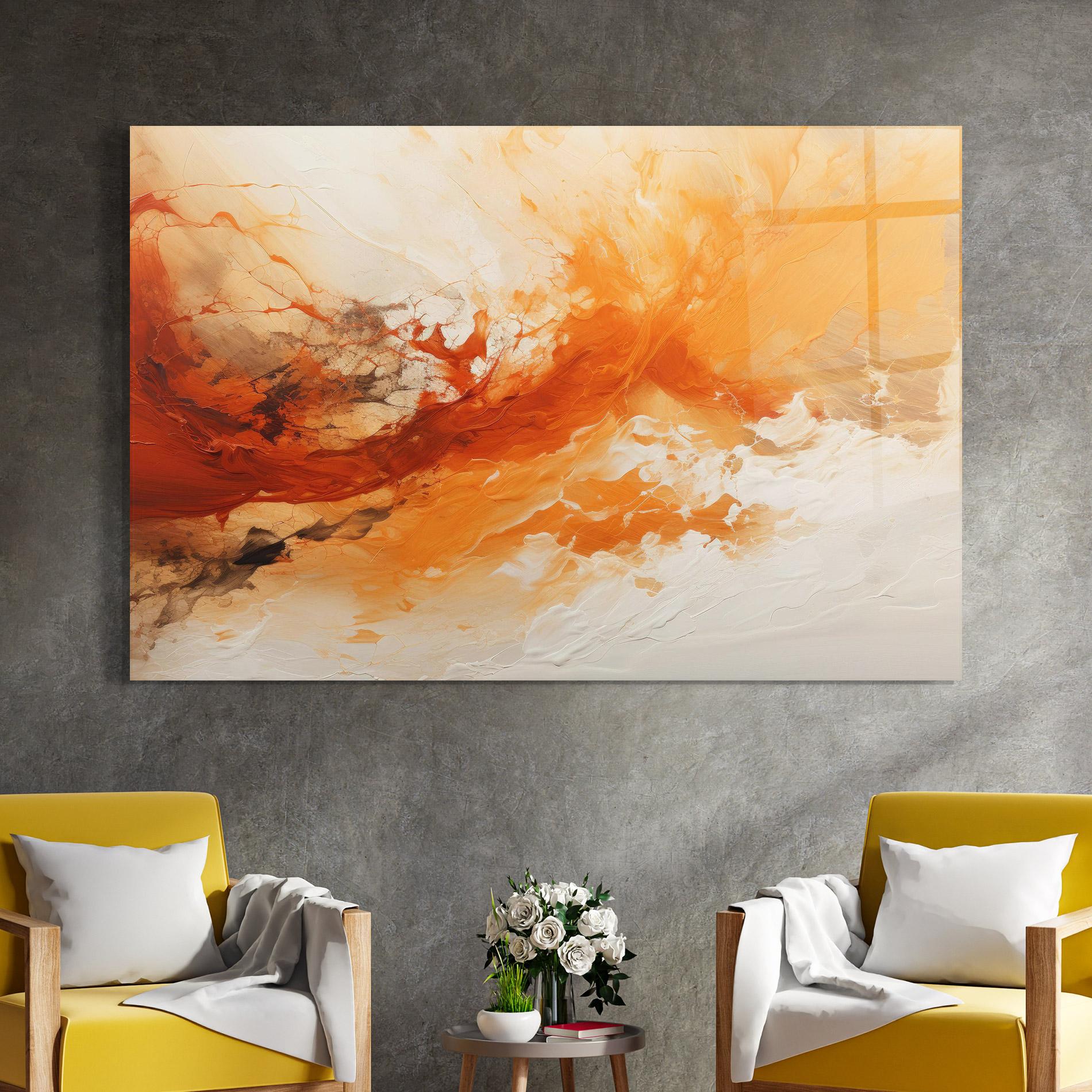 Tablou Sticla Abstract Fire Painting mockup 4