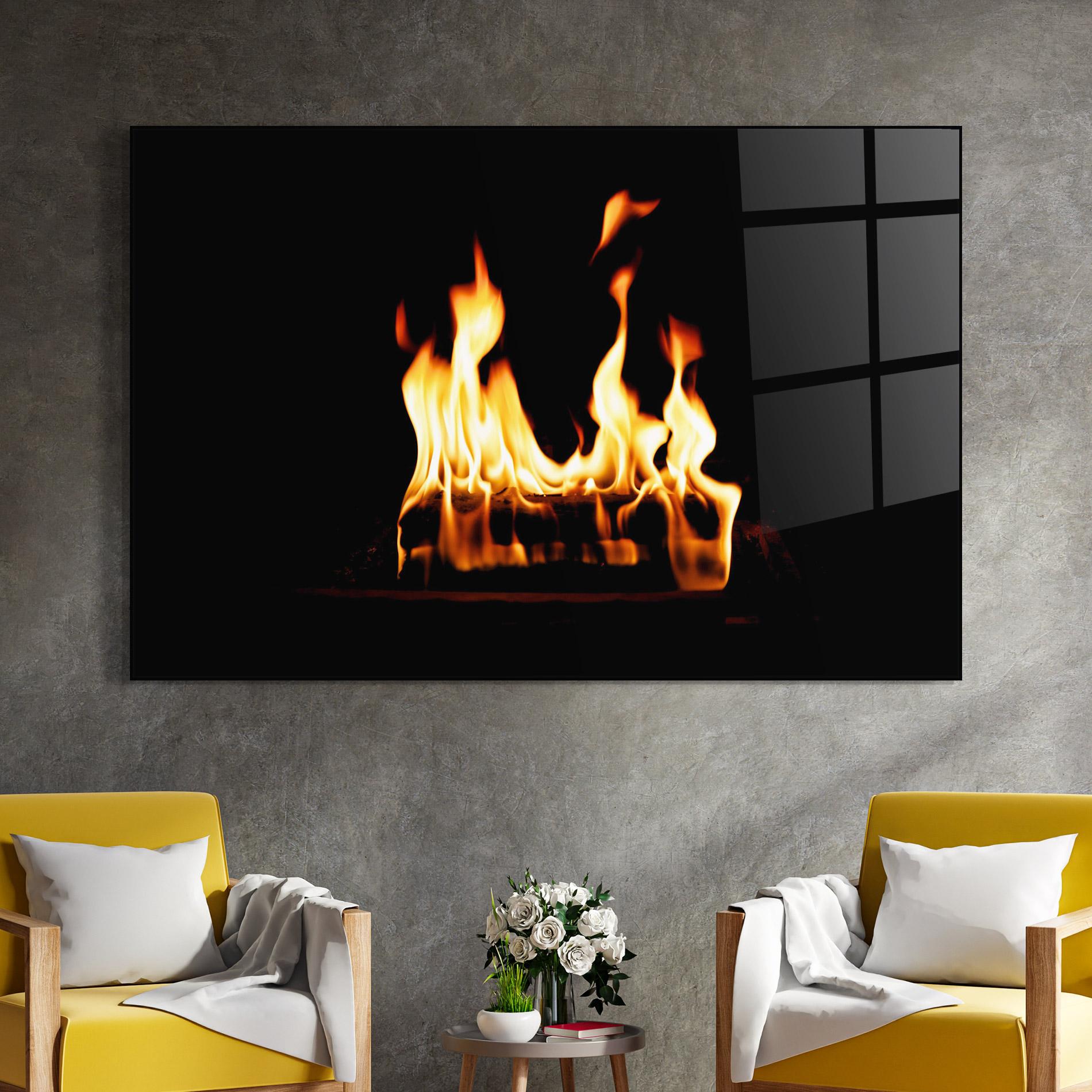 Tablou Sticla Calm Fire mockup 4