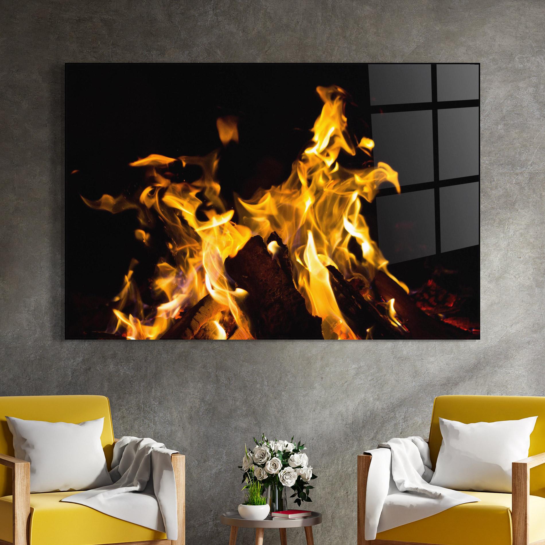 Tablou Sticla Fire Dance mockup 4