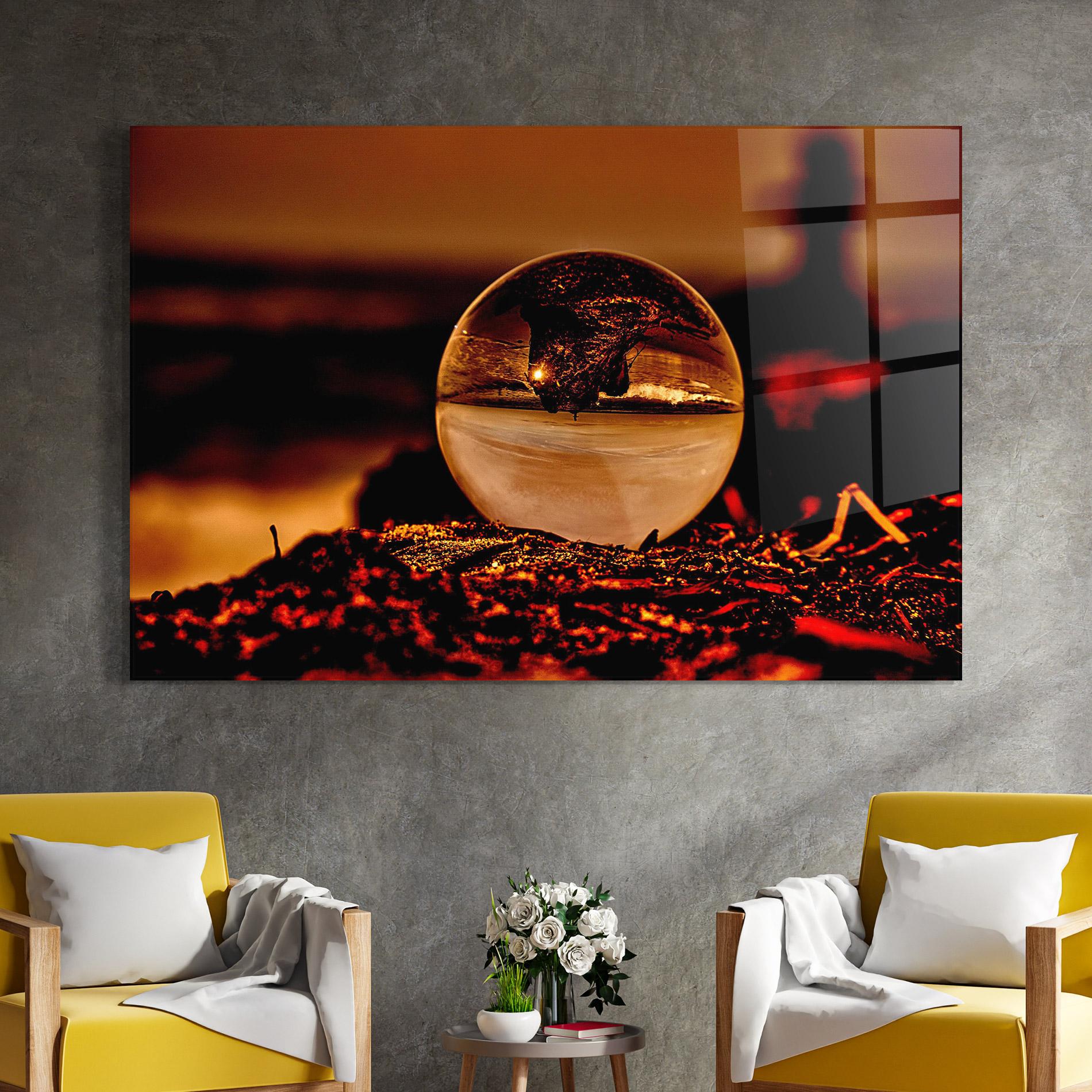 Tablou Sticla Fire Glass Ball mockup 4