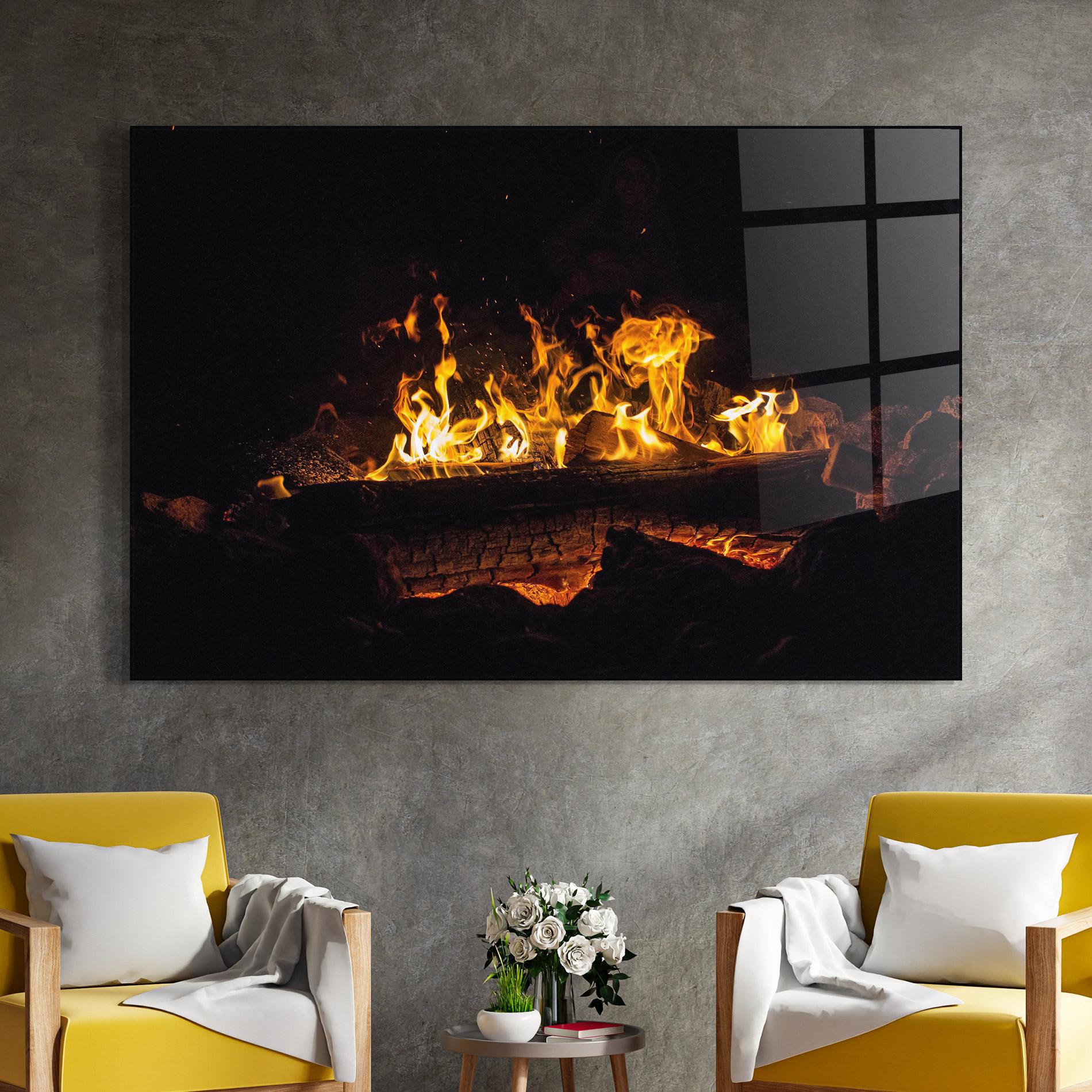 Tablou Sticla Fire Wood mockup 4