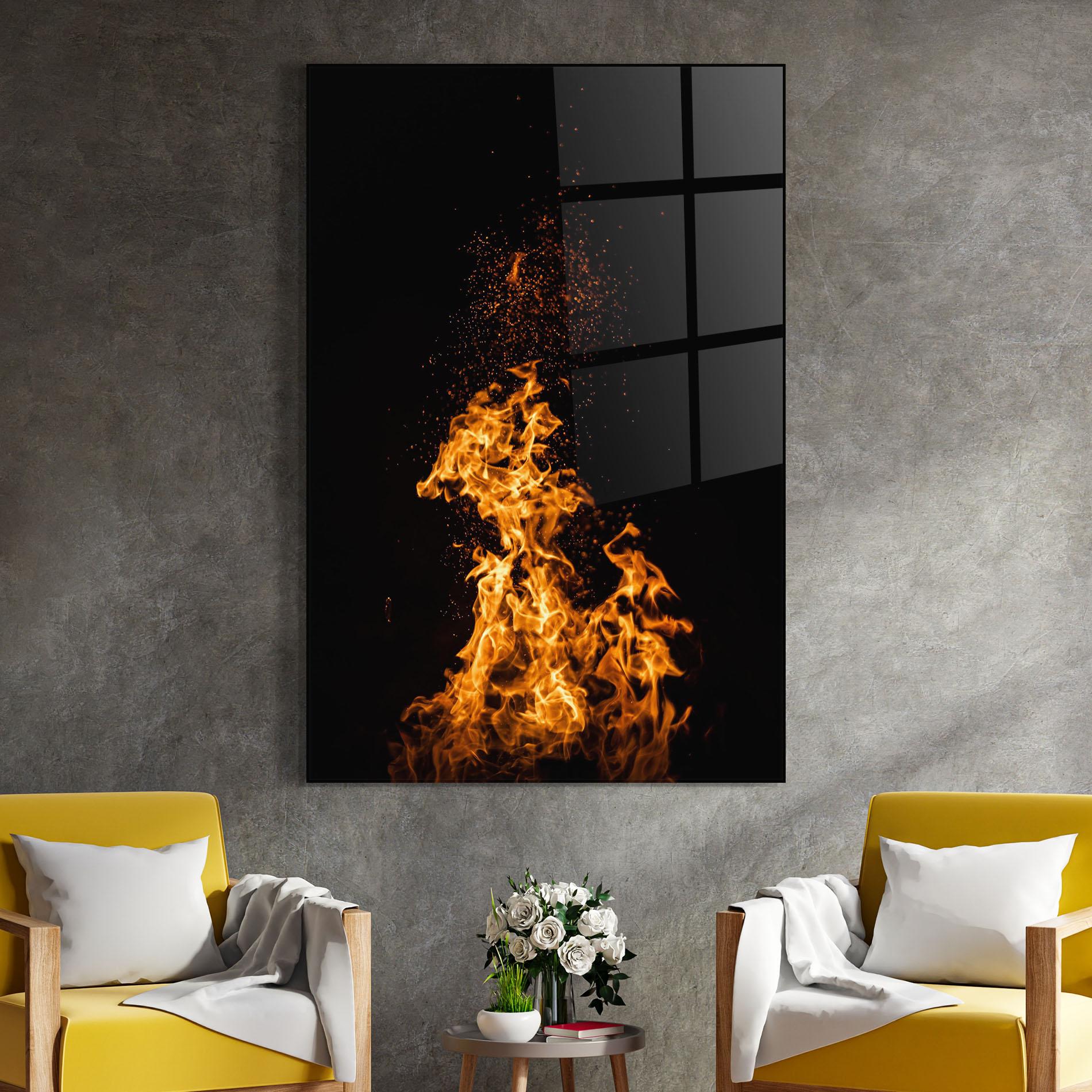 Tablou Sticla Big Fire mockup 4
