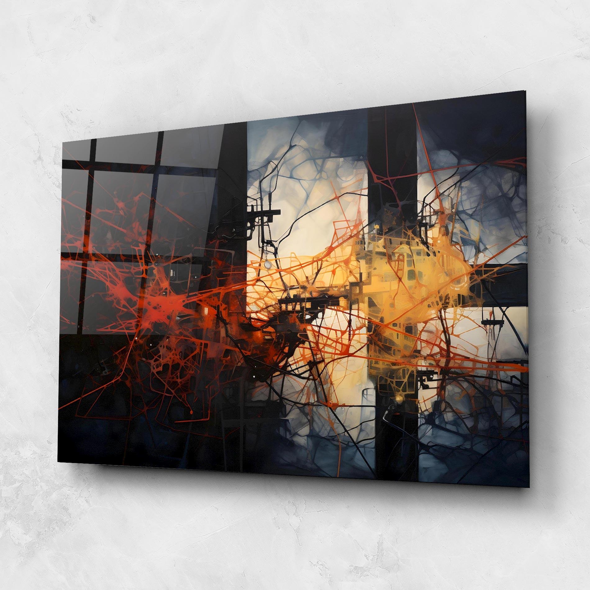 Tablou Sticla Abstract Fire Style mockup 1